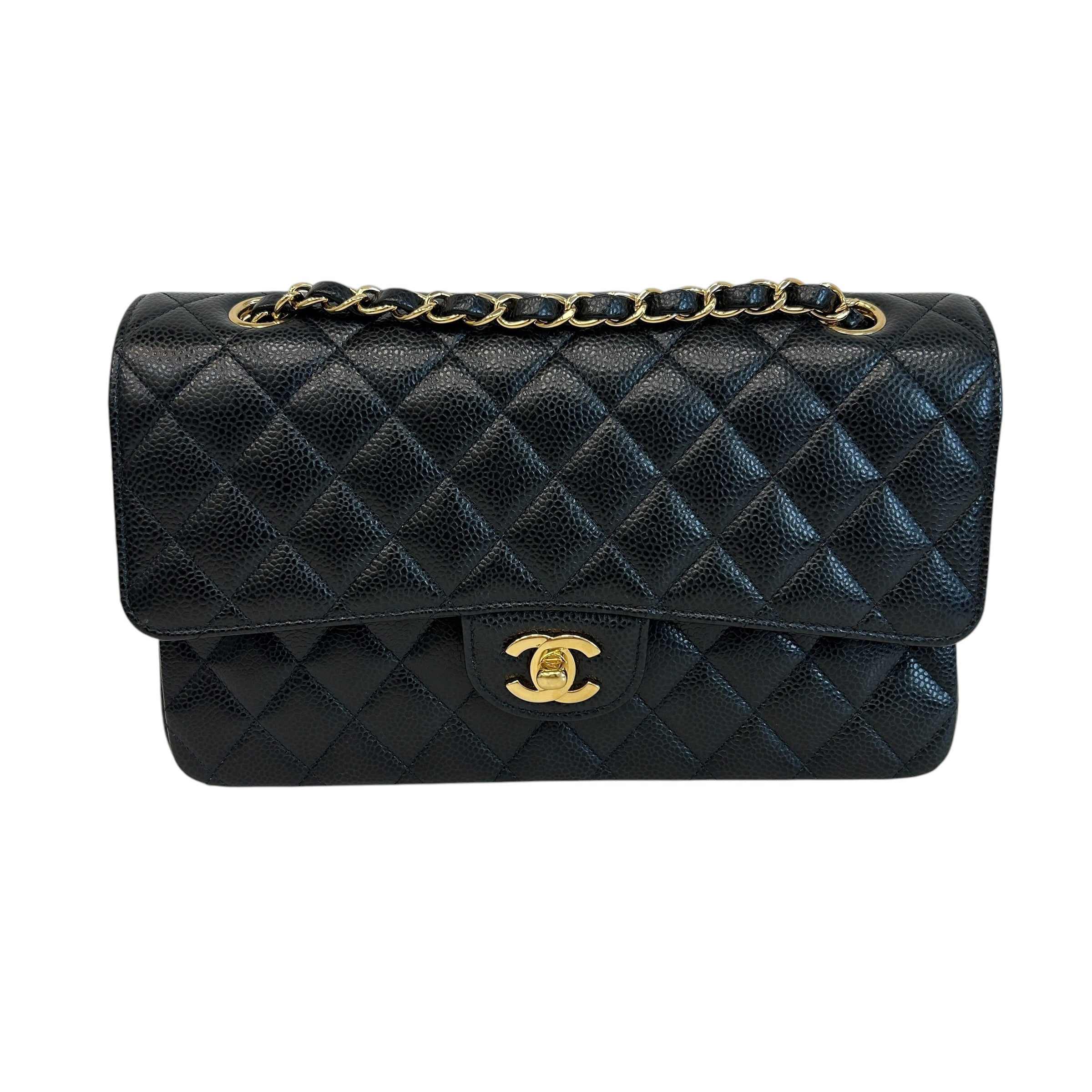 Black Caviar Medium Classic Double Flap w/GHW