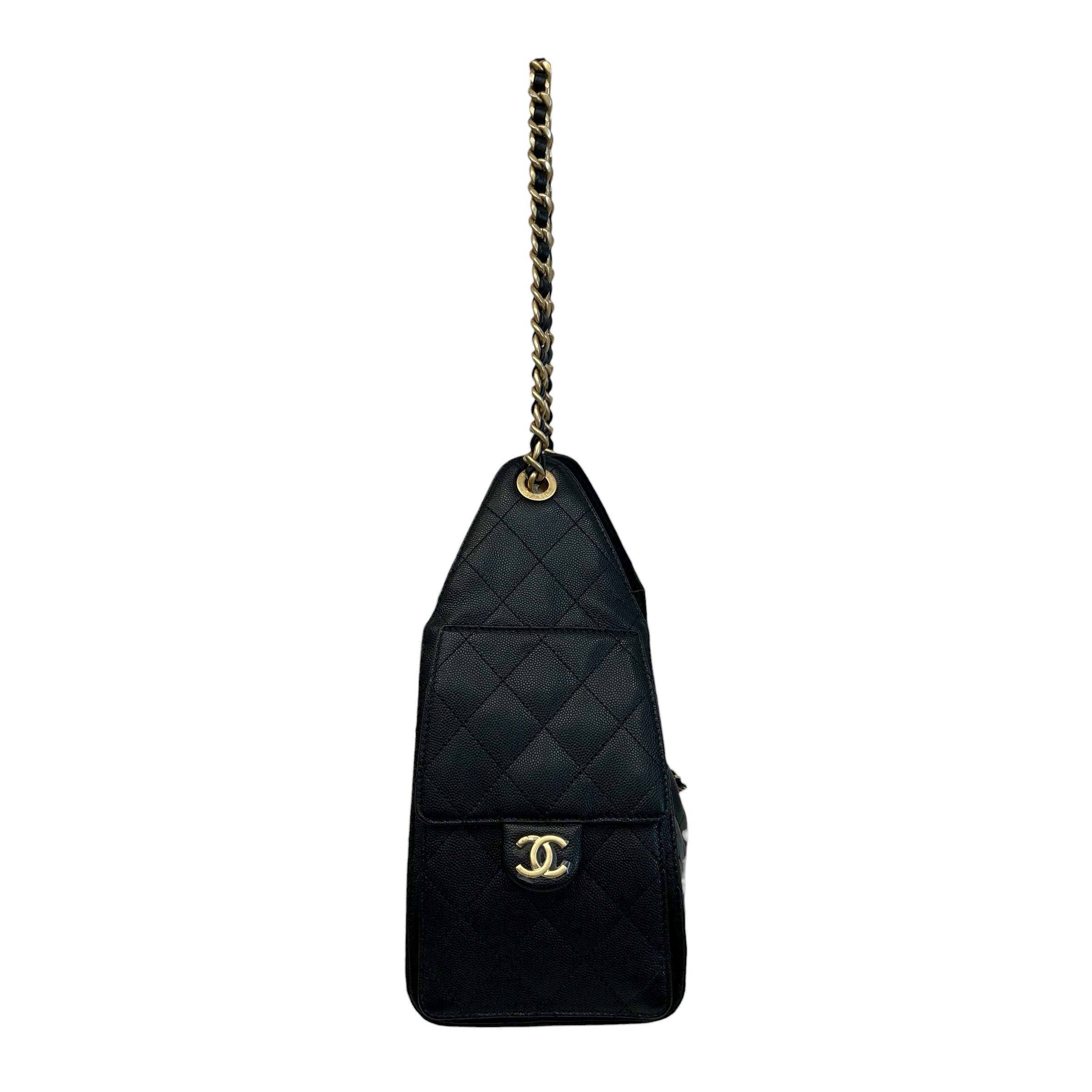 Black Quilted Caviar Leather Small 25 Bag w/GHW