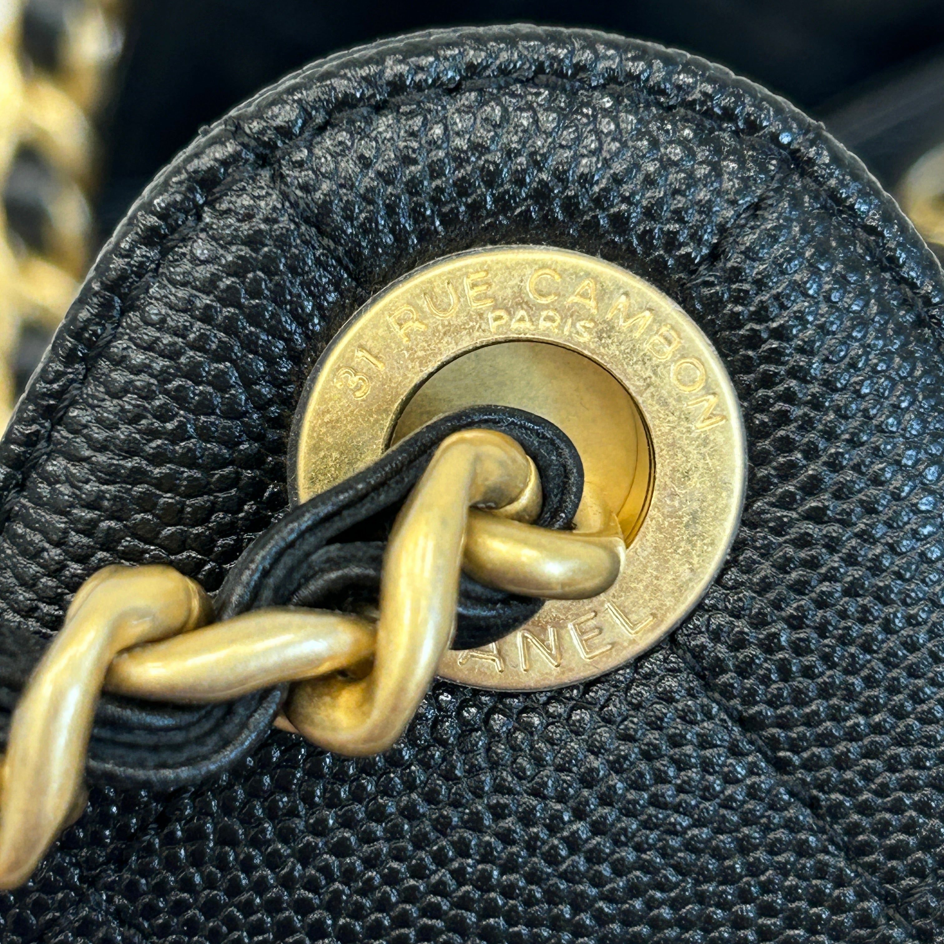 Black Quilted Caviar Leather Small 25 Bag w/GHW
