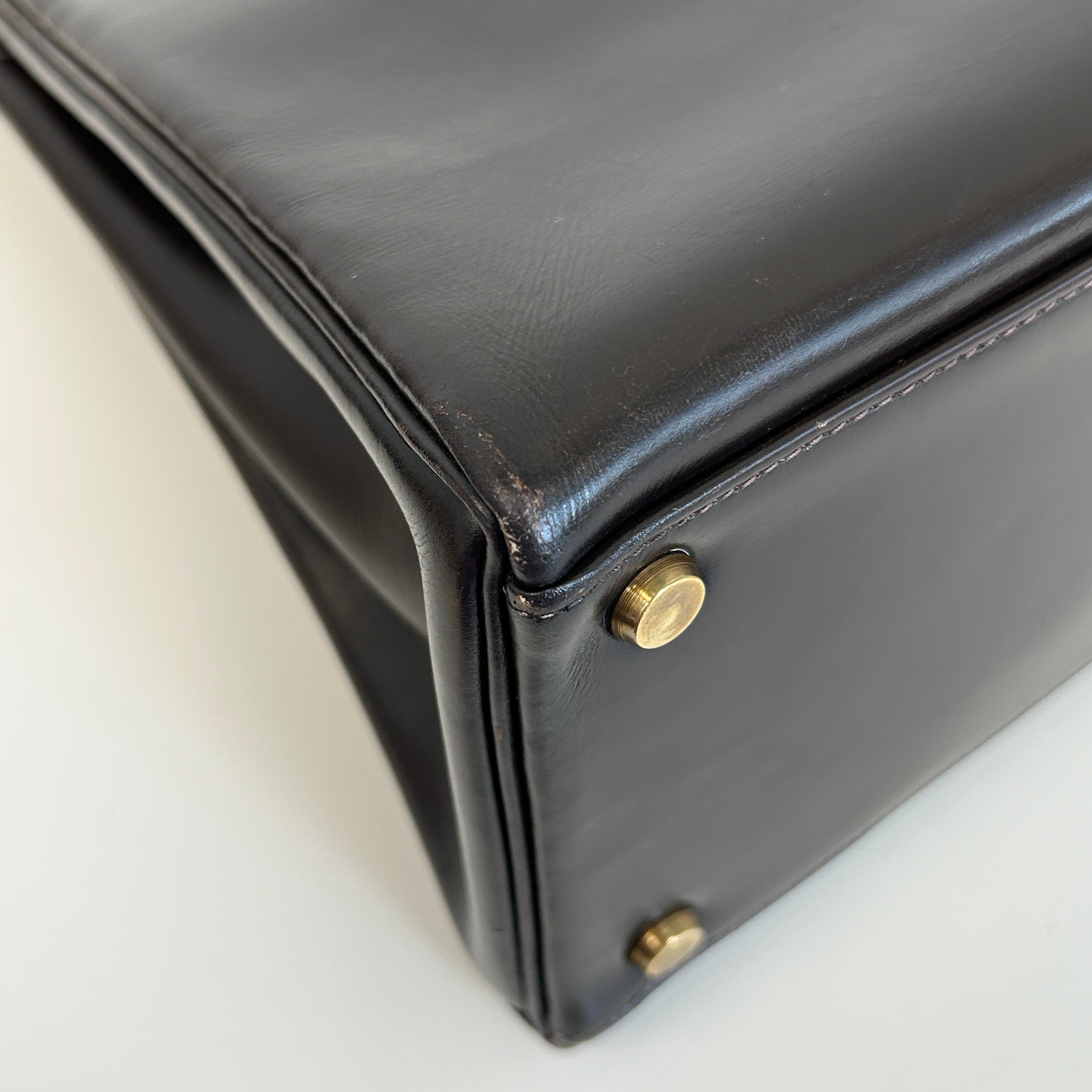 Vintage Kelly 32 Box Calf Leather Retourné w/LGHW