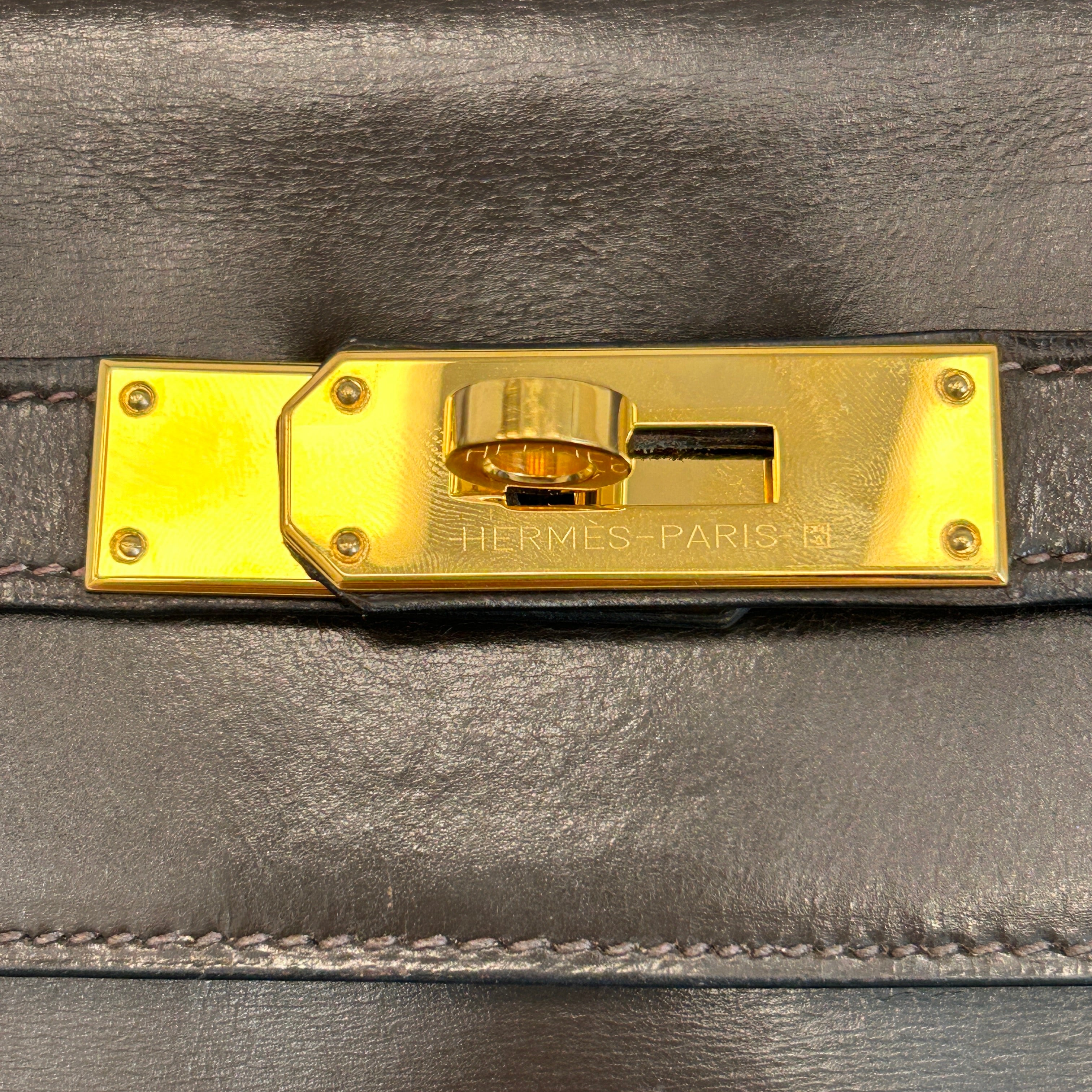 Vintage Kelly 32 Box Calf Leather Retourné w/LGHW