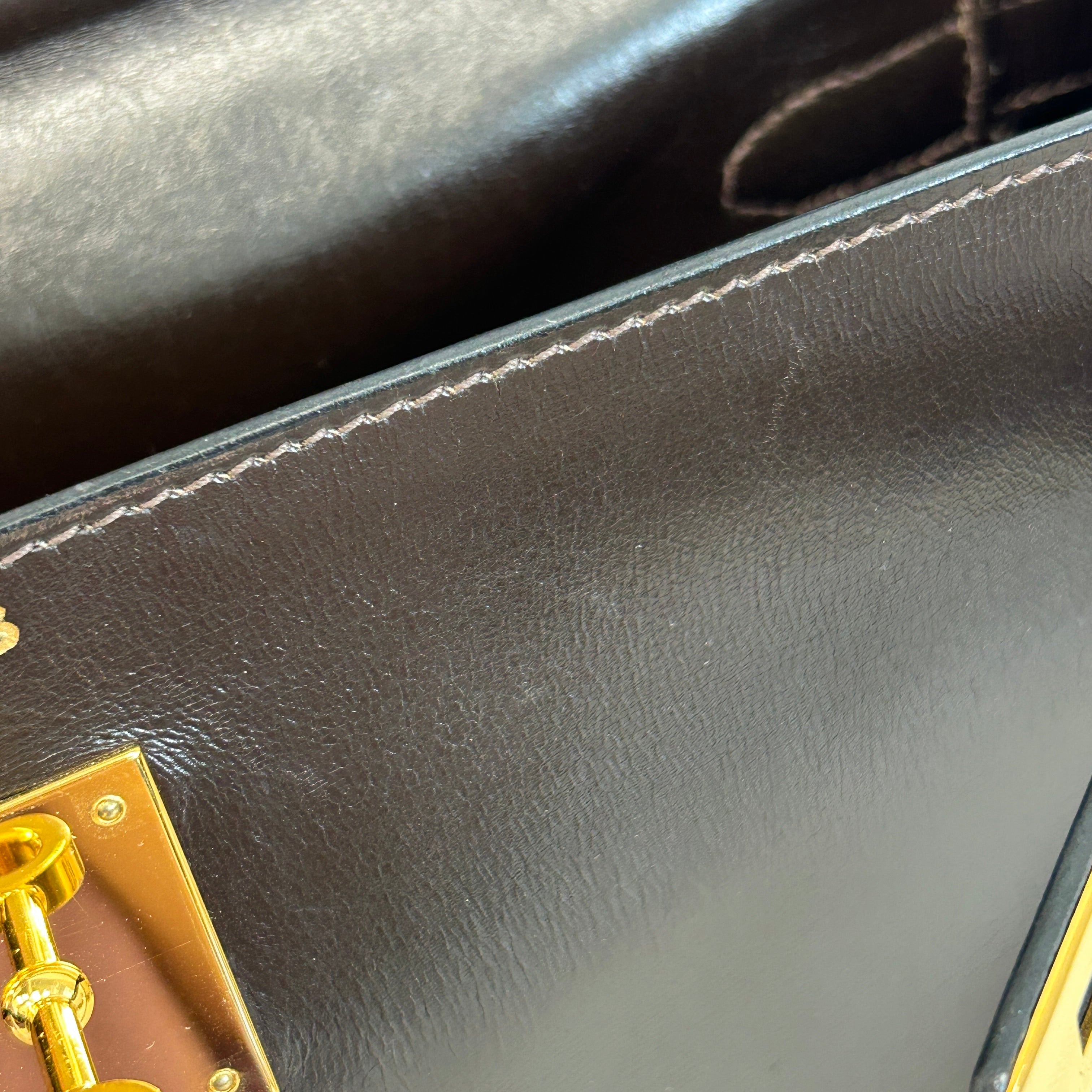 Vintage Kelly 32 Box Calf Leather Retourné w/LGHW