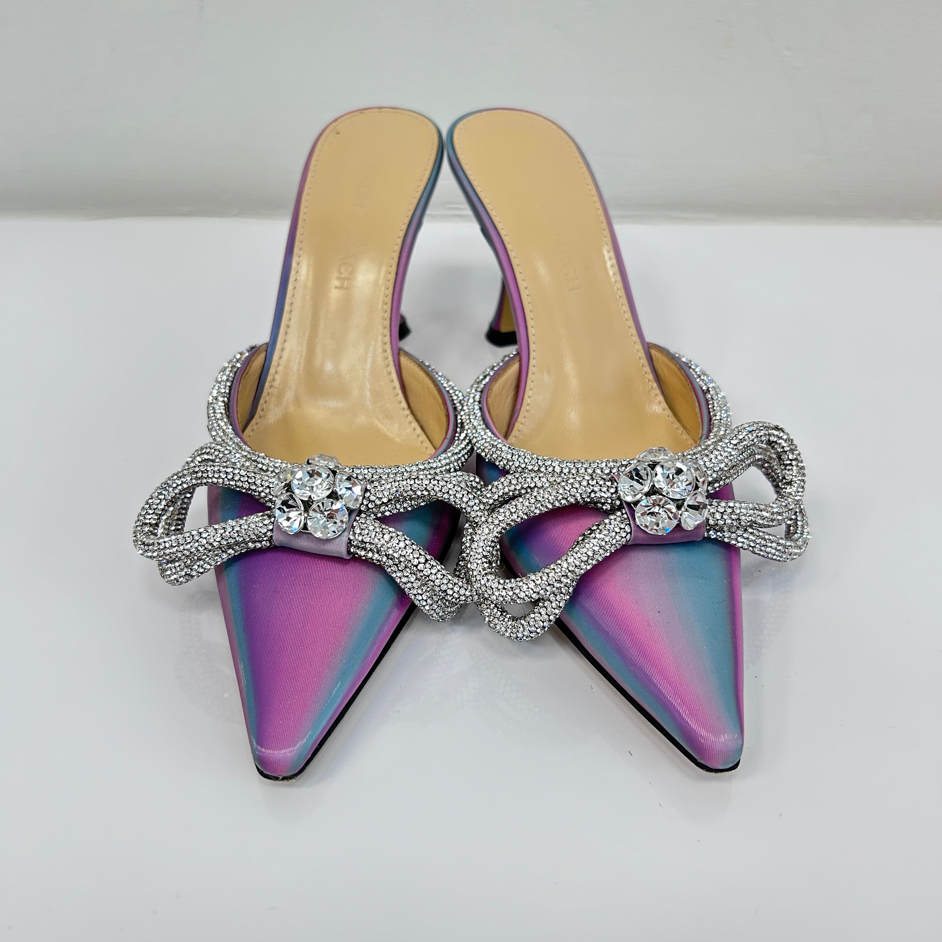 LED Pink Double Bow Mules 85MM