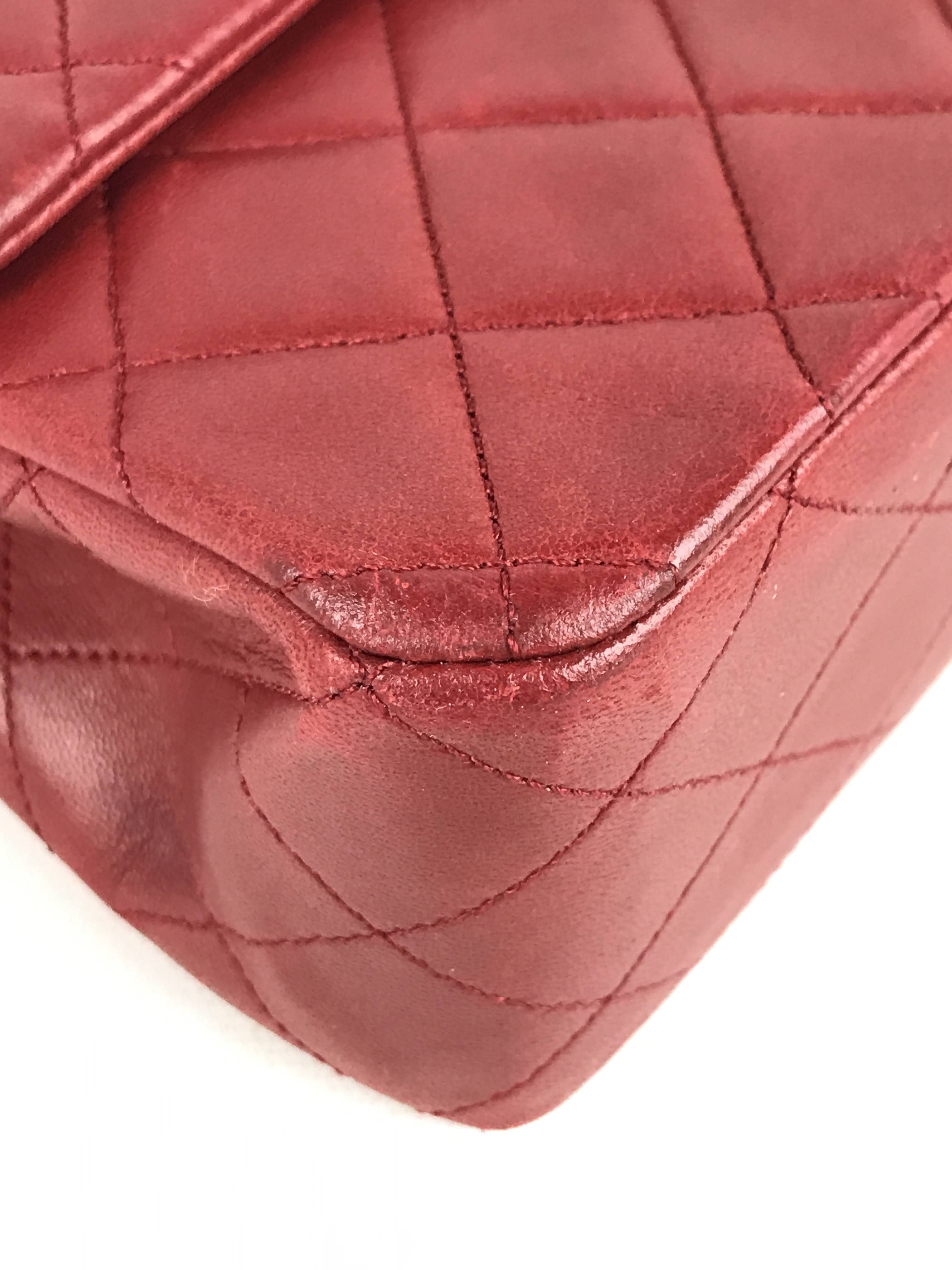 Vintage Red Medium Double Flap Bag W/24K GHW