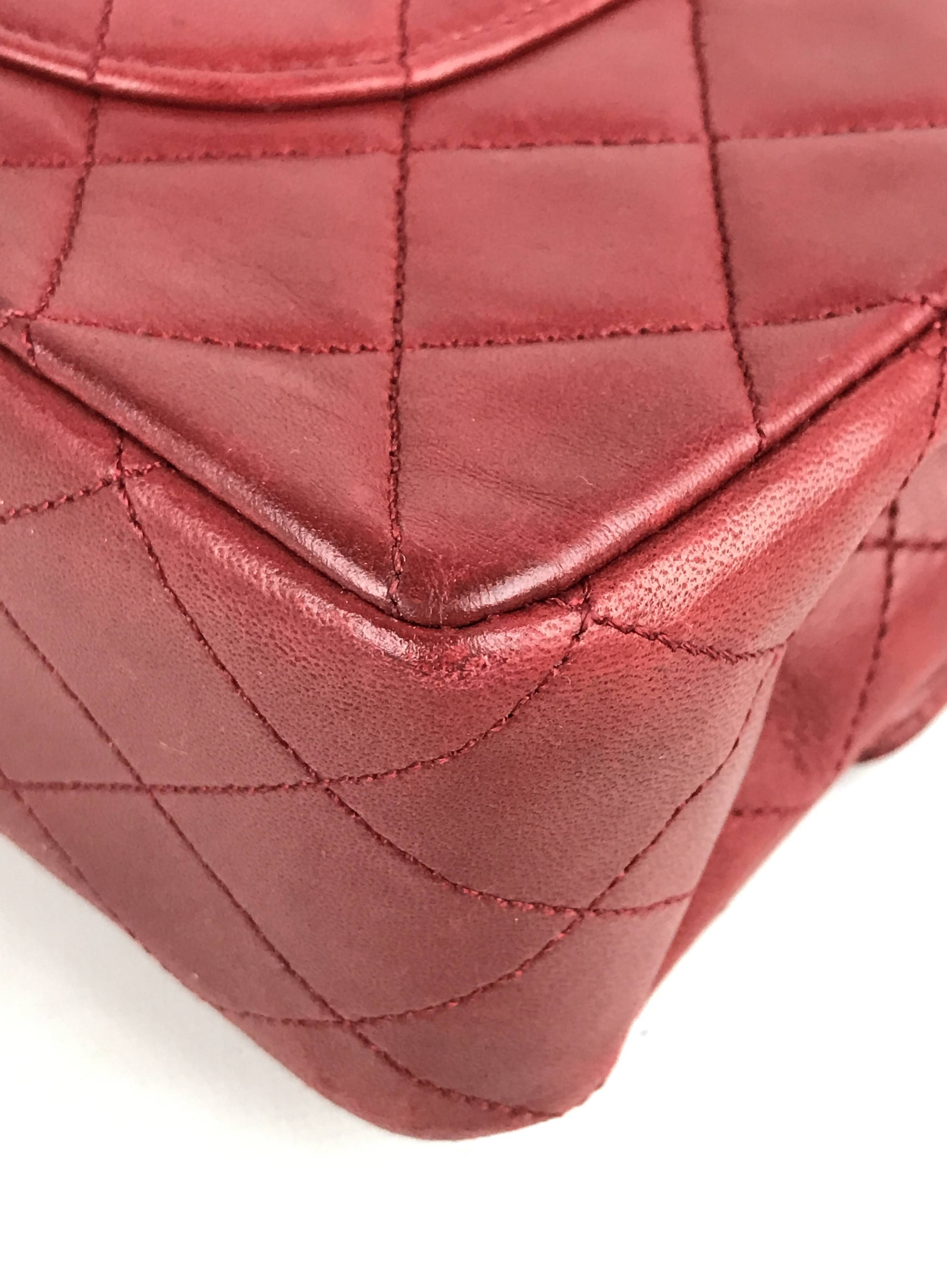 Vintage Red Medium Double Flap Bag W/24K GHW