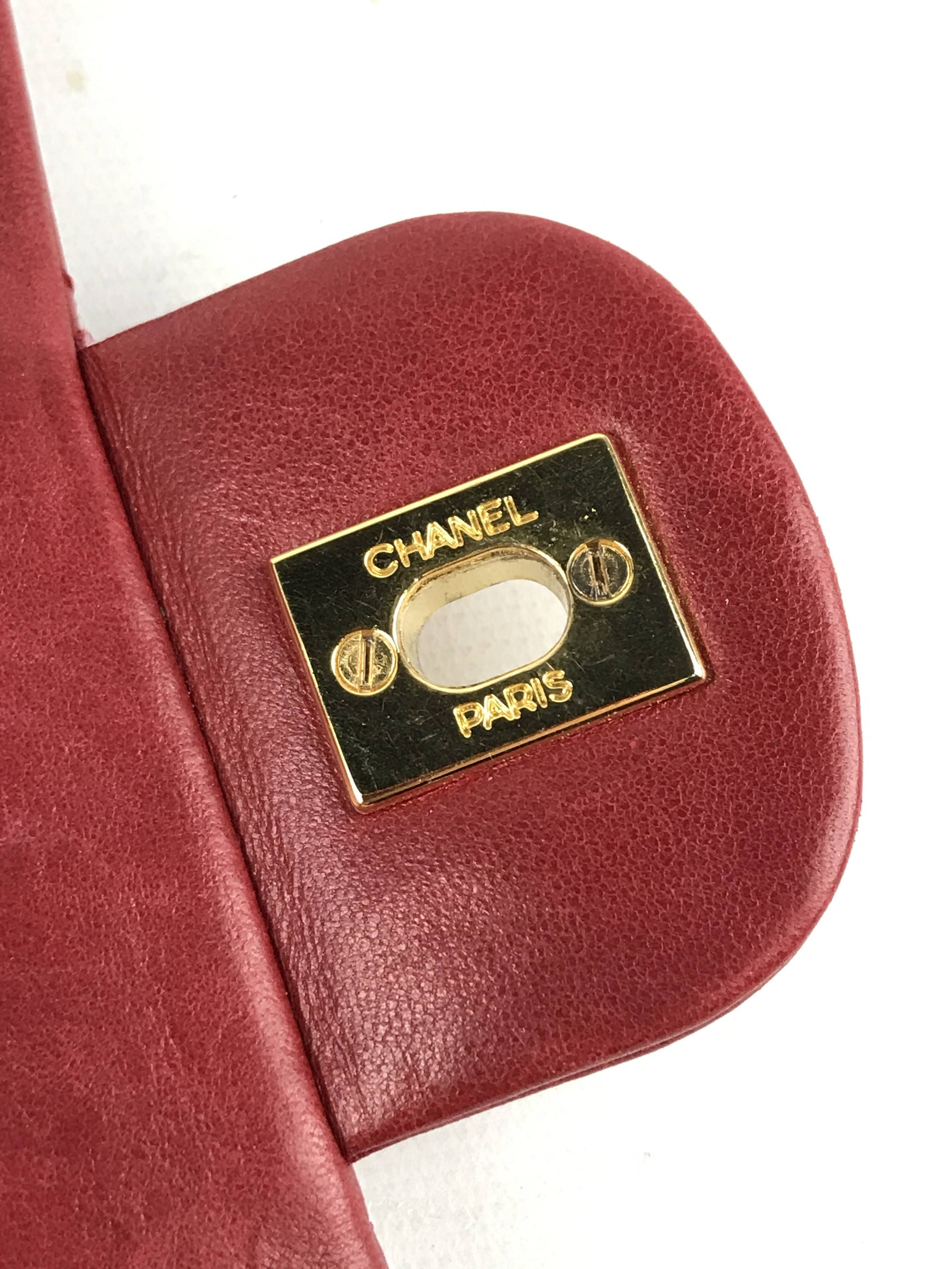 Vintage Red Medium Double Flap Bag W/24K GHW