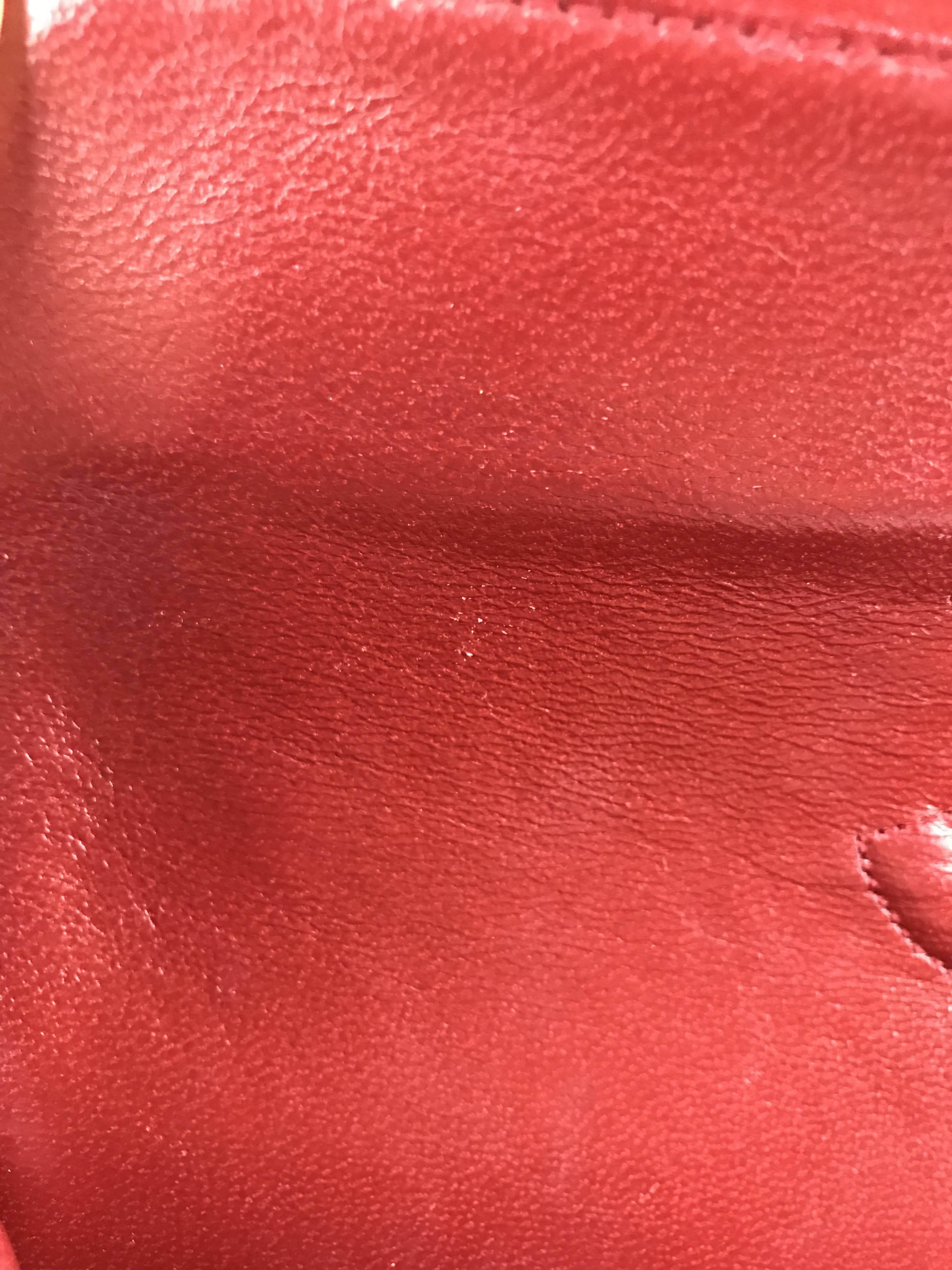 Vintage Red Medium Double Flap Bag W/24K GHW