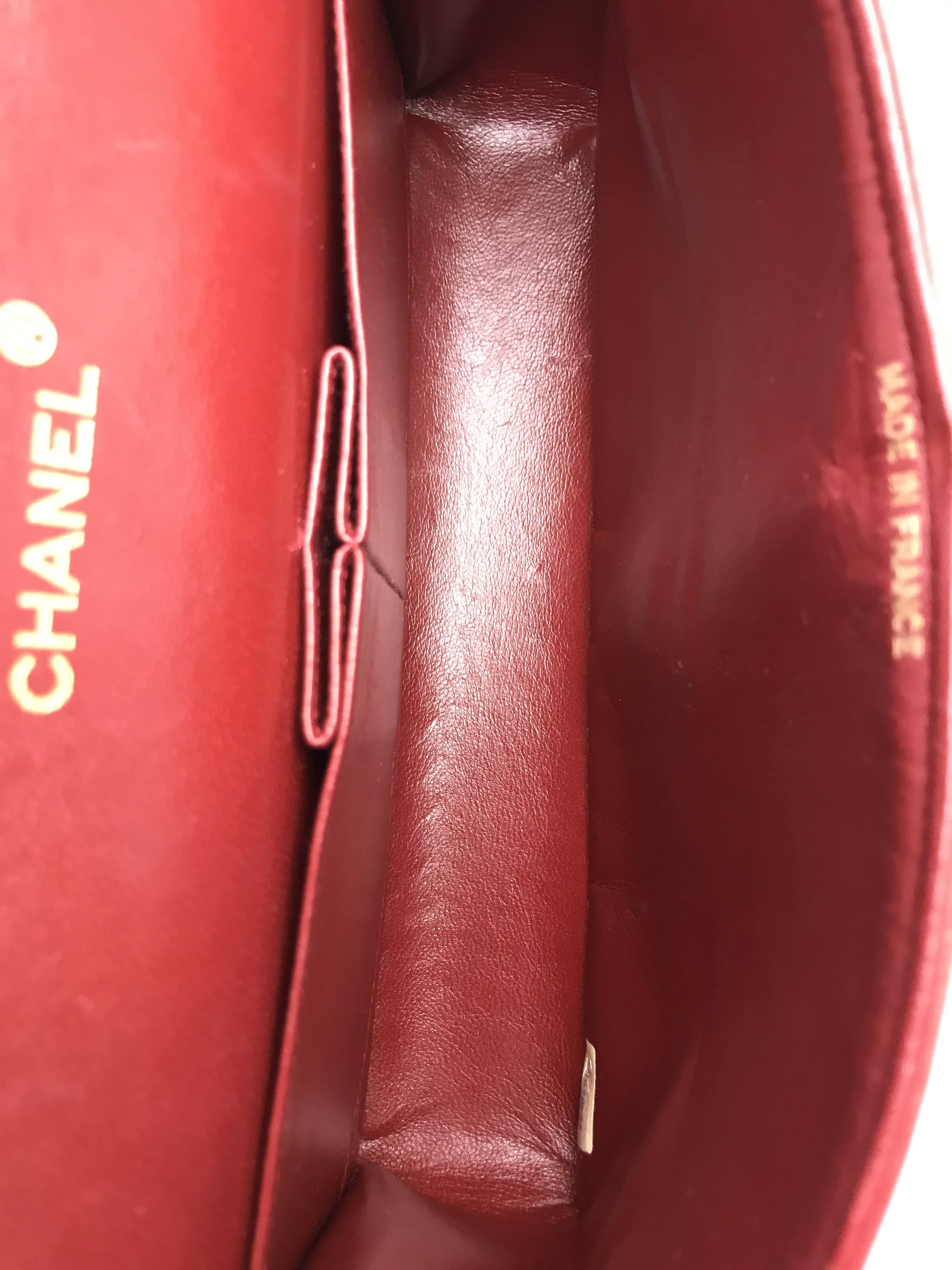 Vintage Red Medium Double Flap Bag W/24K GHW