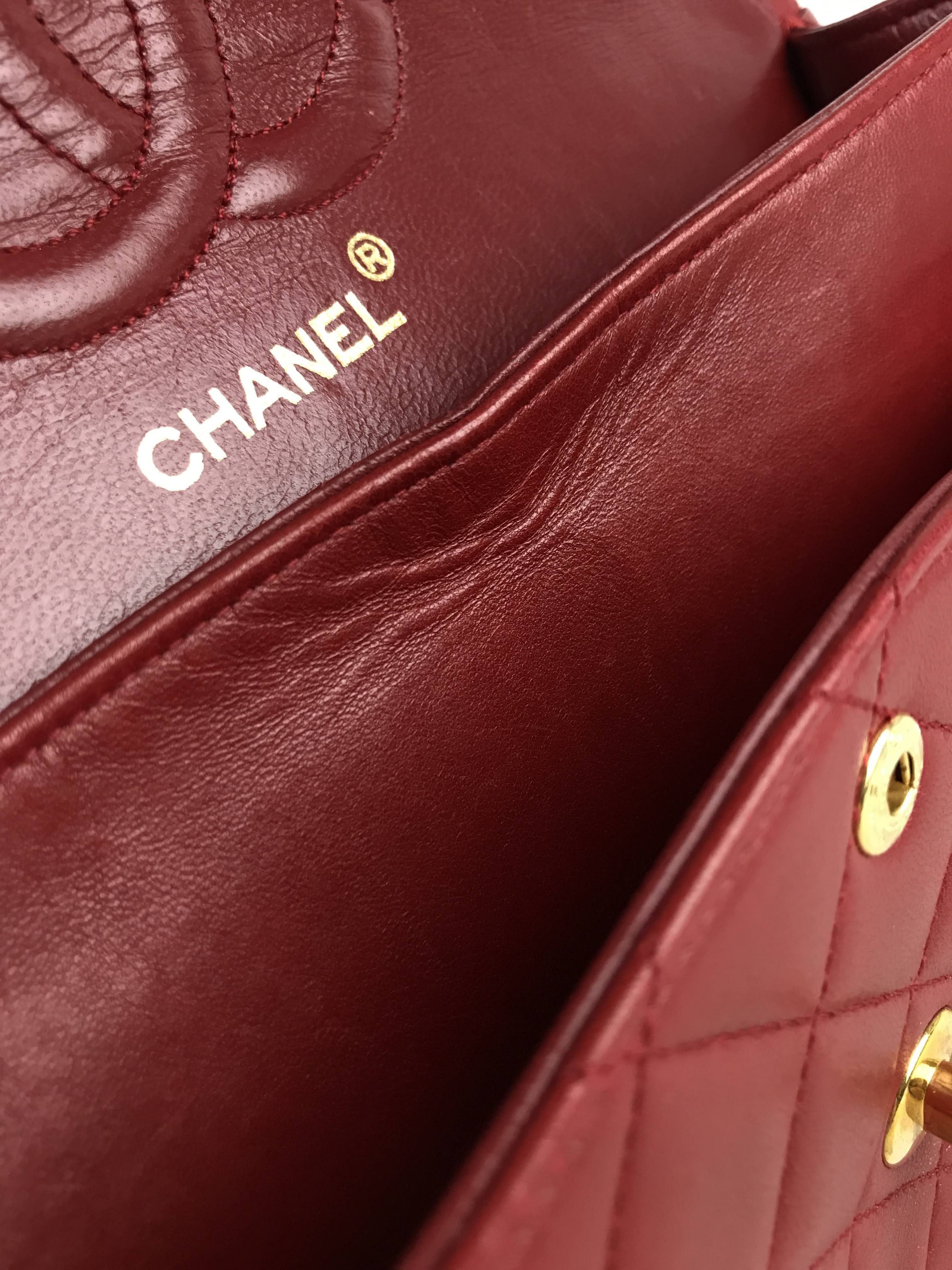 Vintage Red Medium Double Flap Bag W/24K GHW