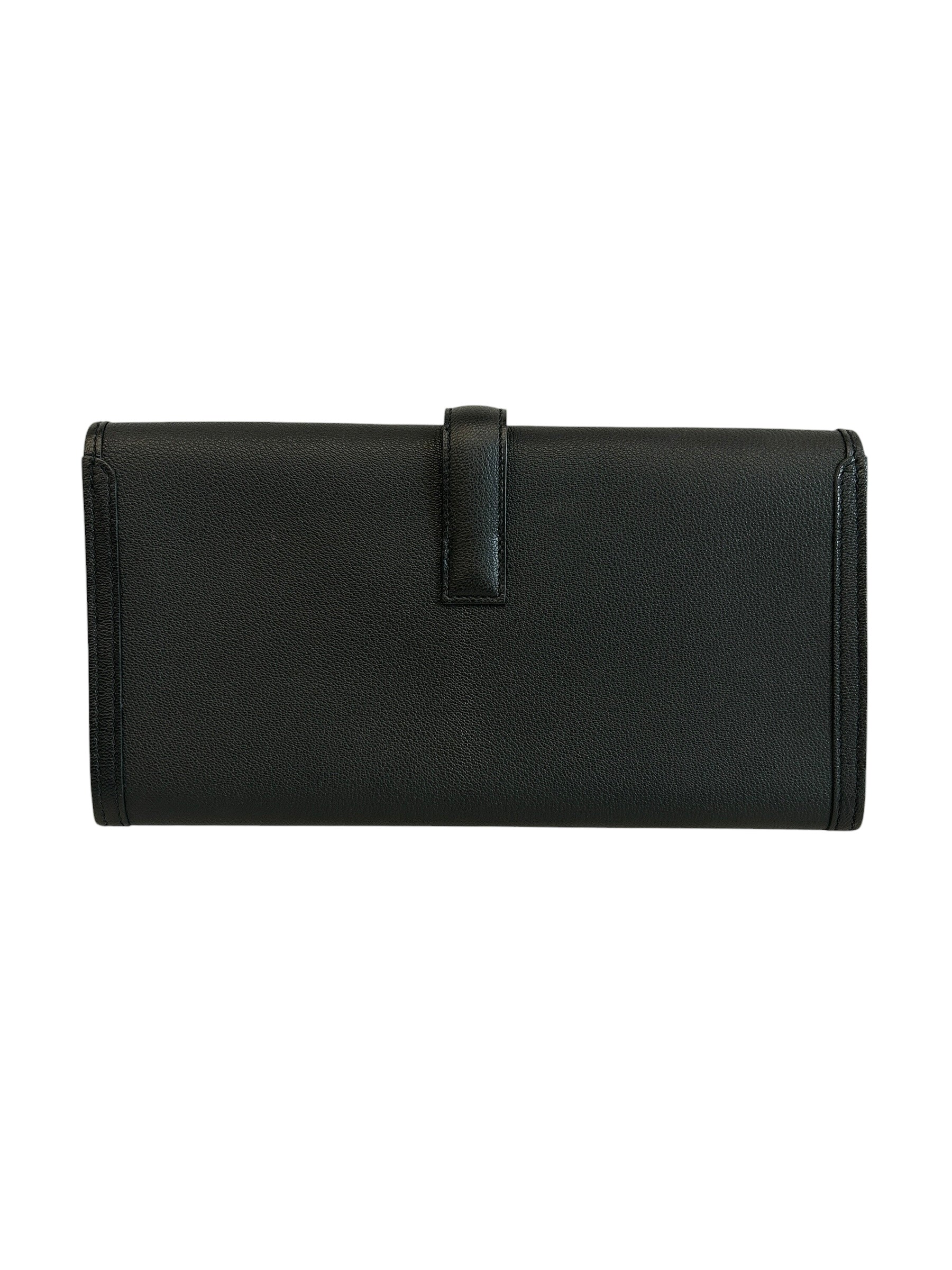 Black Clemence Leather Jige 29 Clutch Bag