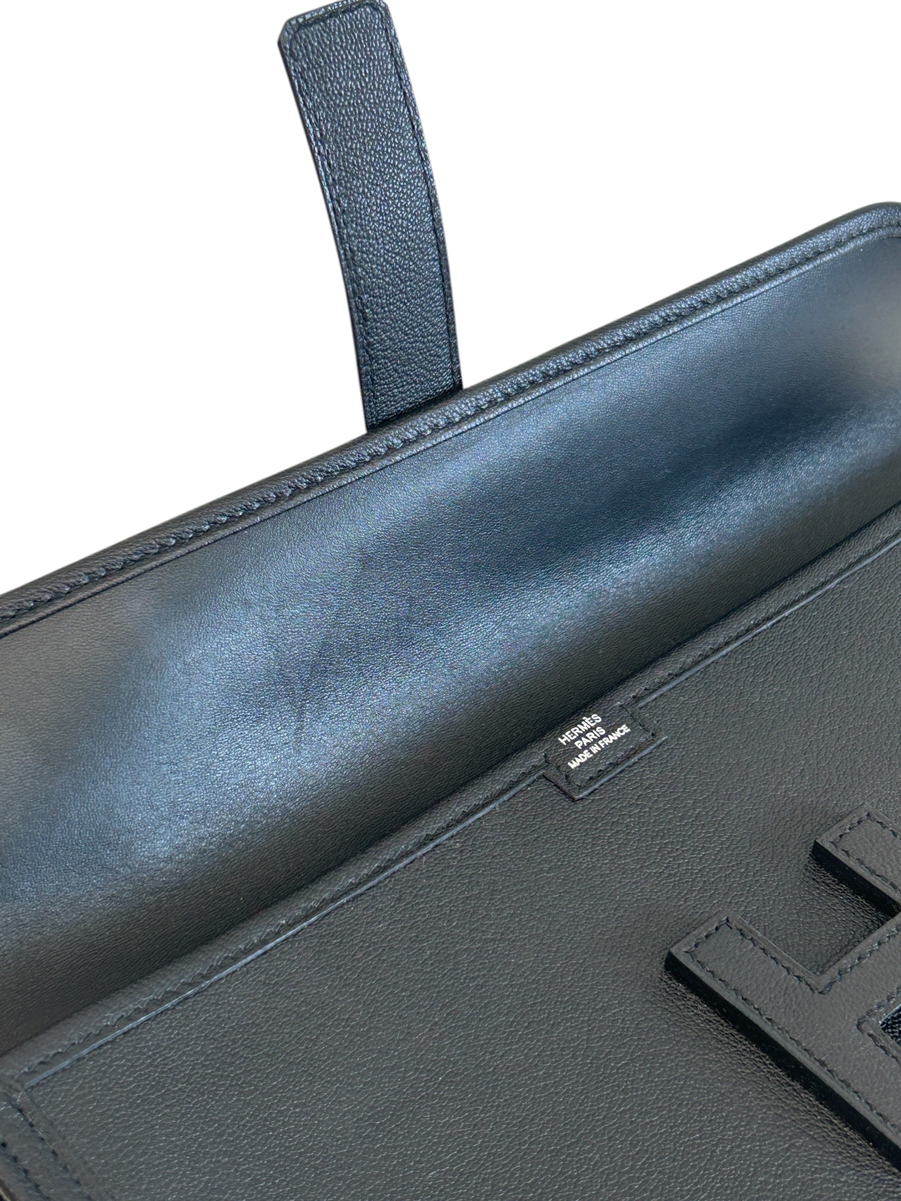 Black Clemence Leather Jige 29 Clutch Bag