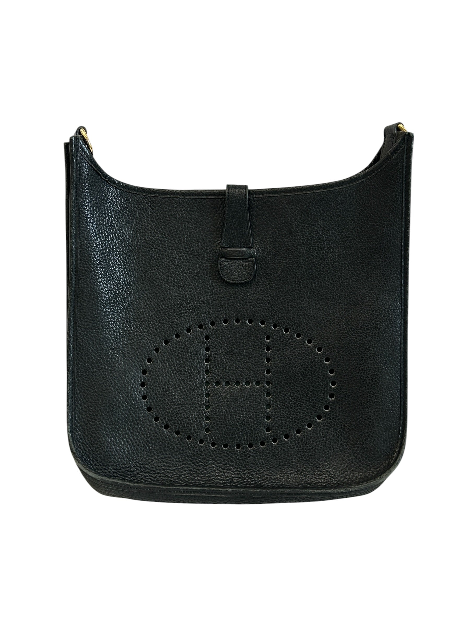 Hermes Black Leather Evelyne III PM 29 w/GHW