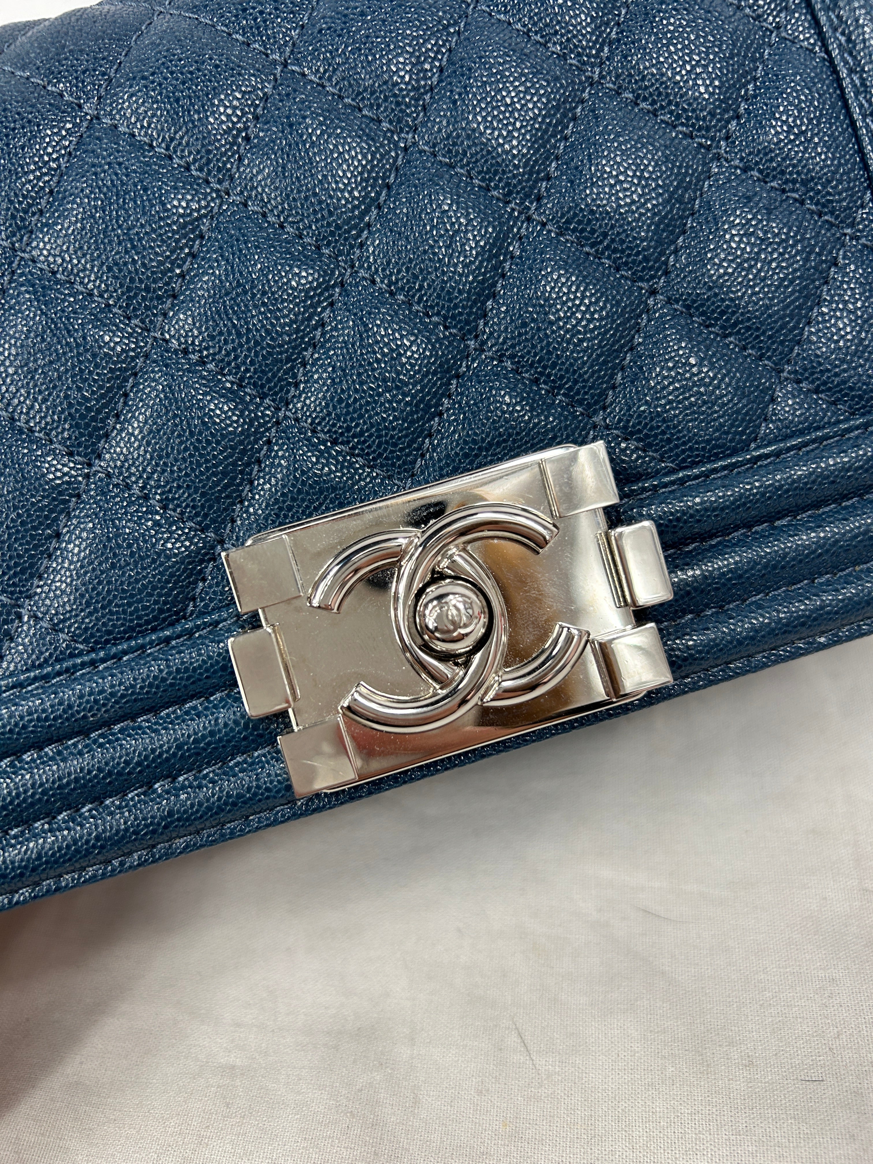 Blue Caviar Quilted Small Boy Bag w/SHW