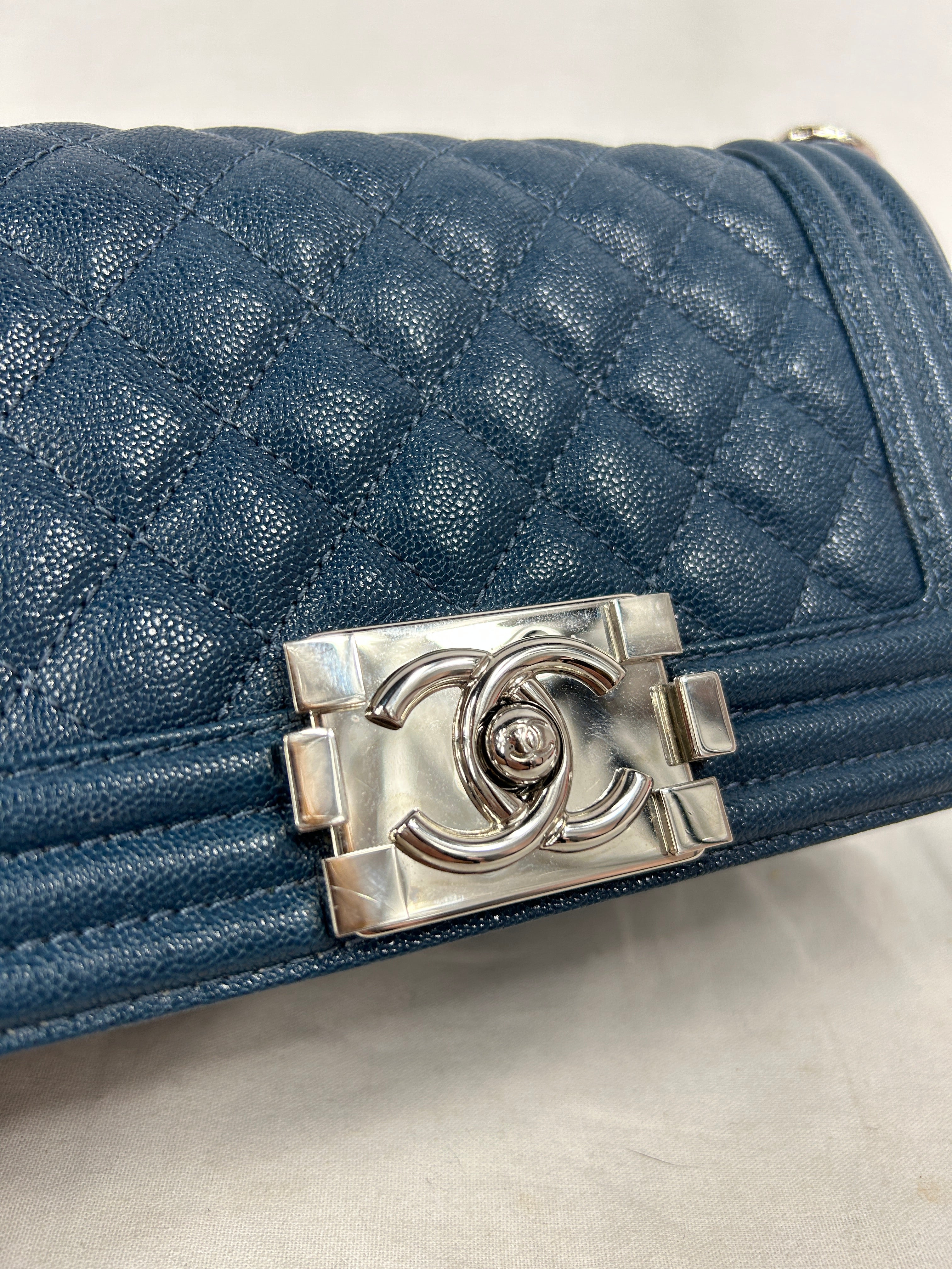 Blue Caviar Quilted Small Boy Bag w/SHW