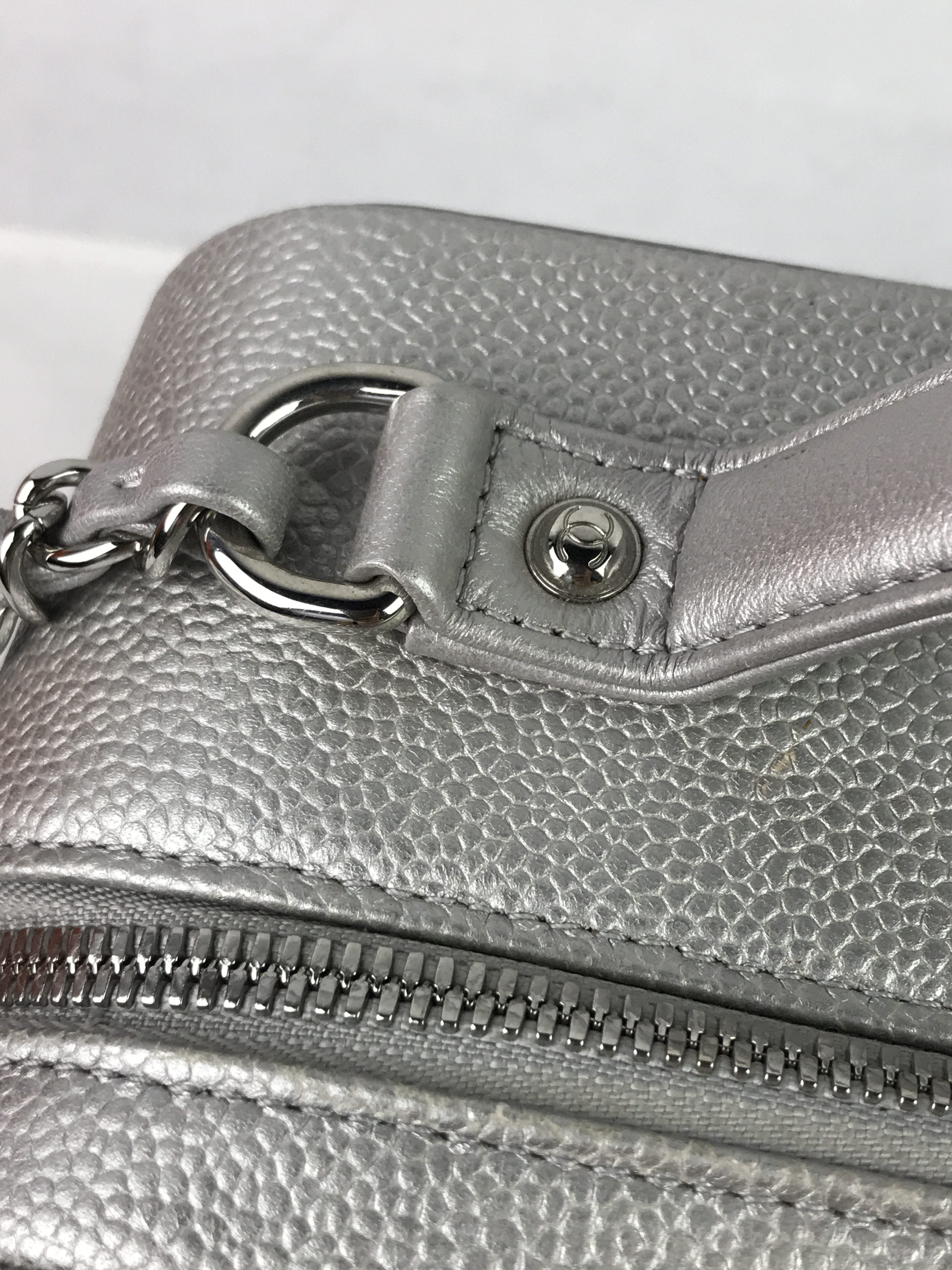 Caviar Silver Large CC Vanity Case Bag W/SHW