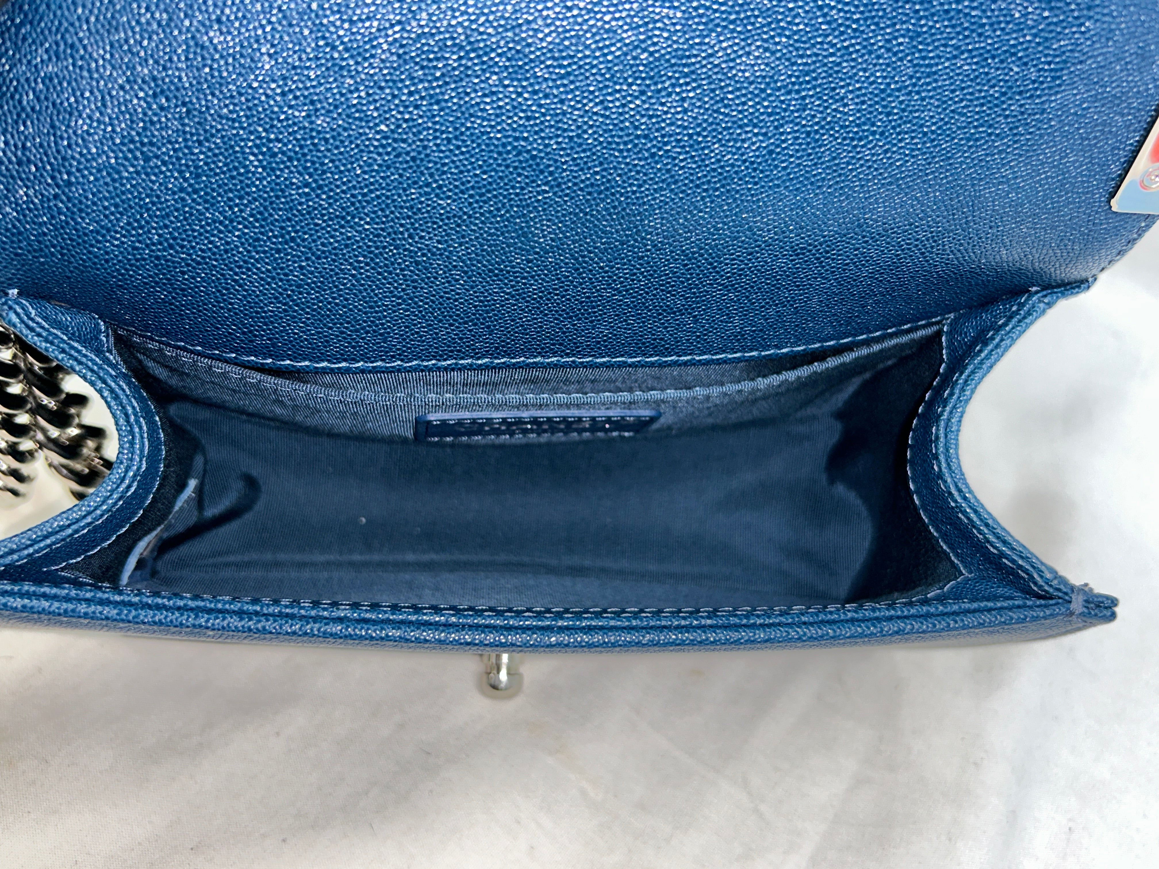 Blue Caviar Quilted Small Boy Bag w/SHW