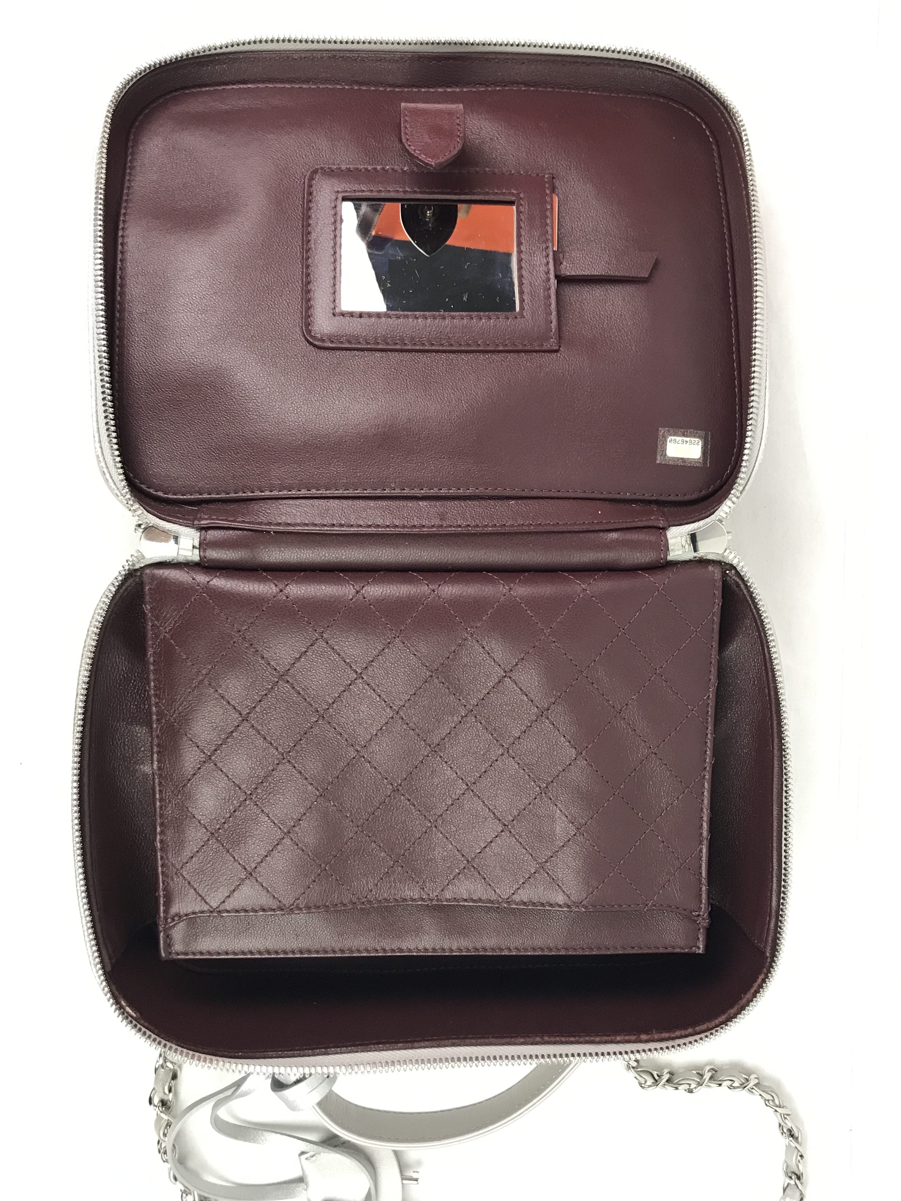 Caviar Silver Large CC Vanity Case Bag W/SHW