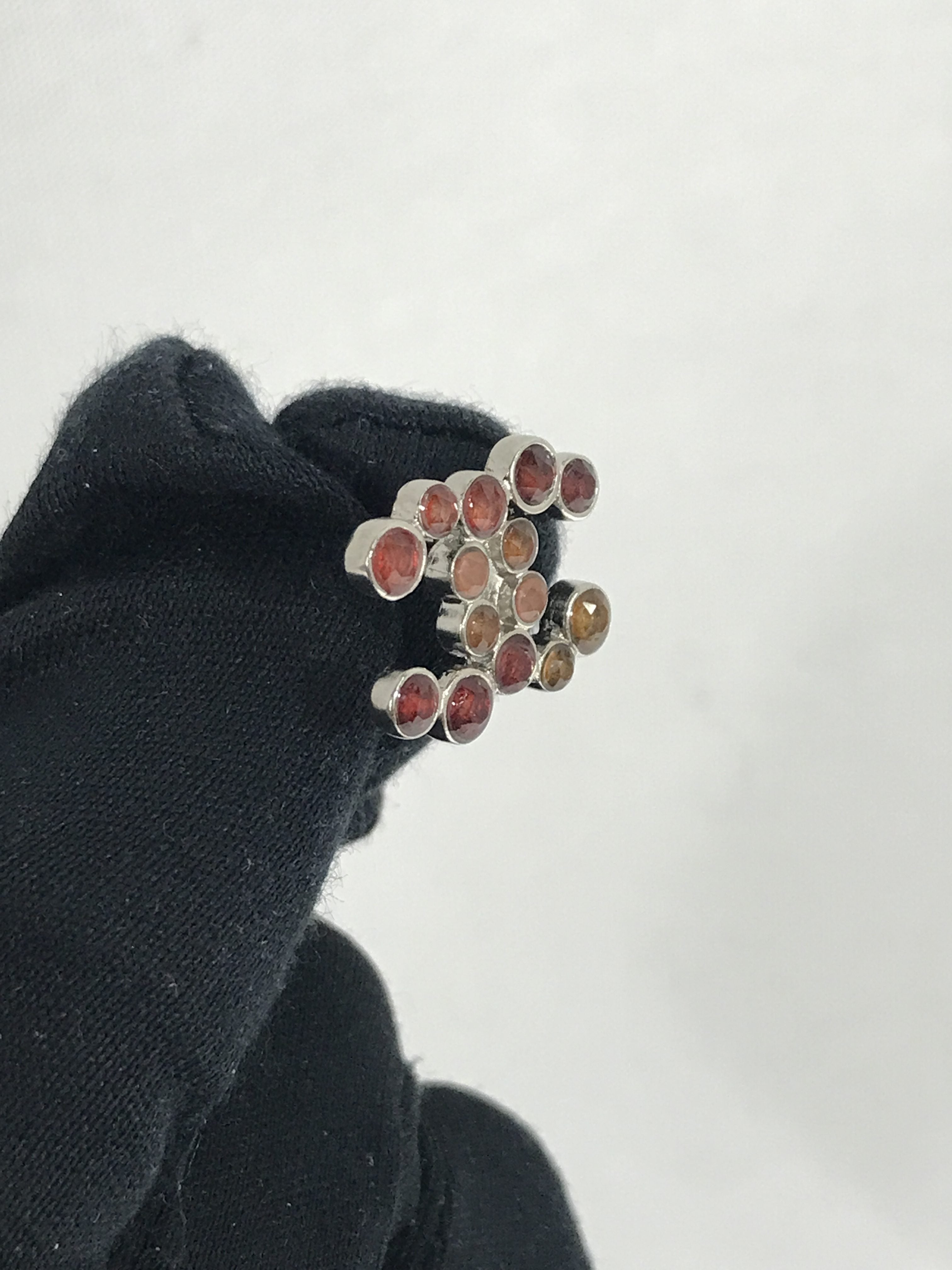 CC Red/Pink Crystal Stud Earrings W/SHW
