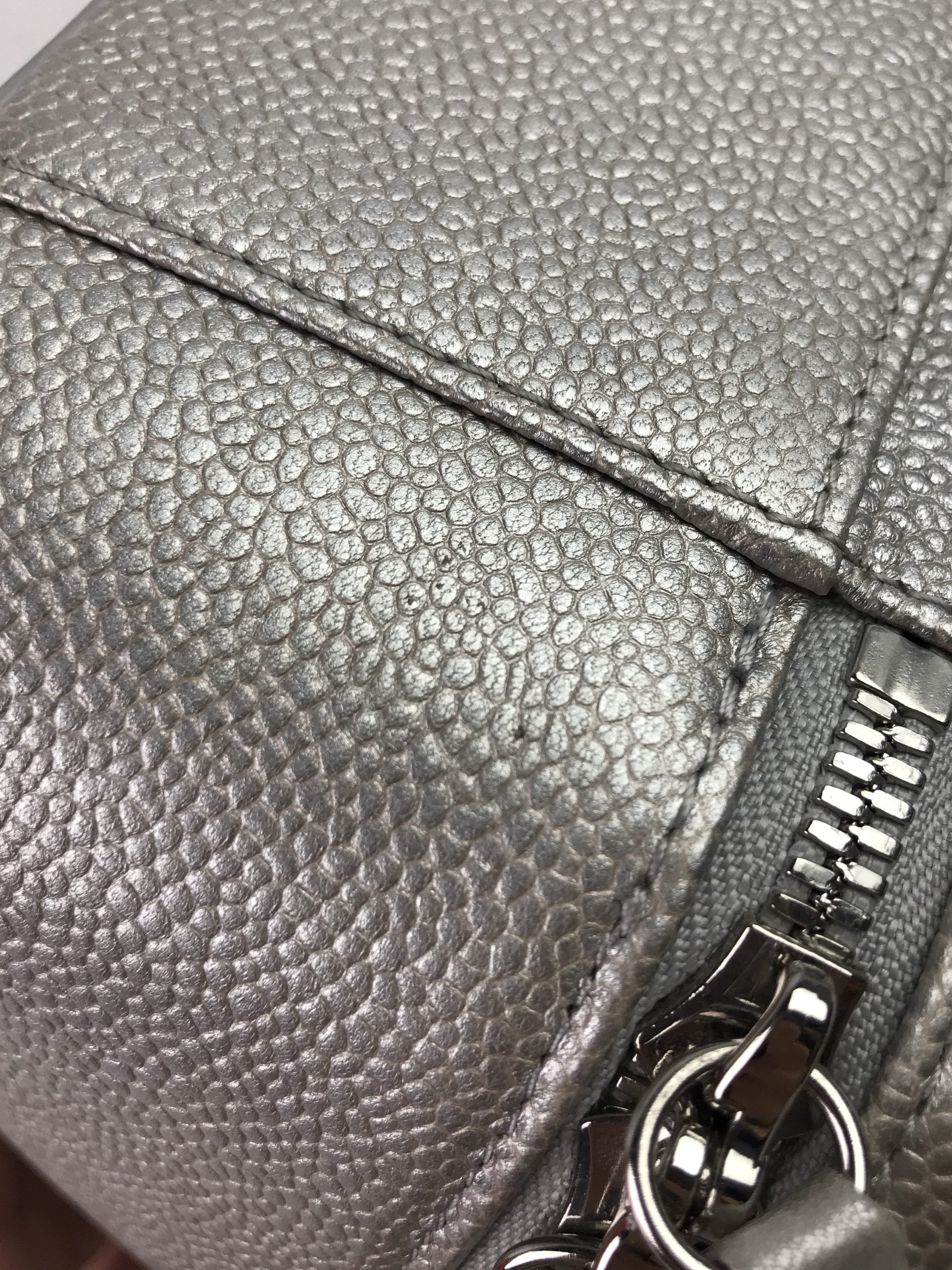 Caviar Silver Large CC Vanity Case Bag W/SHW