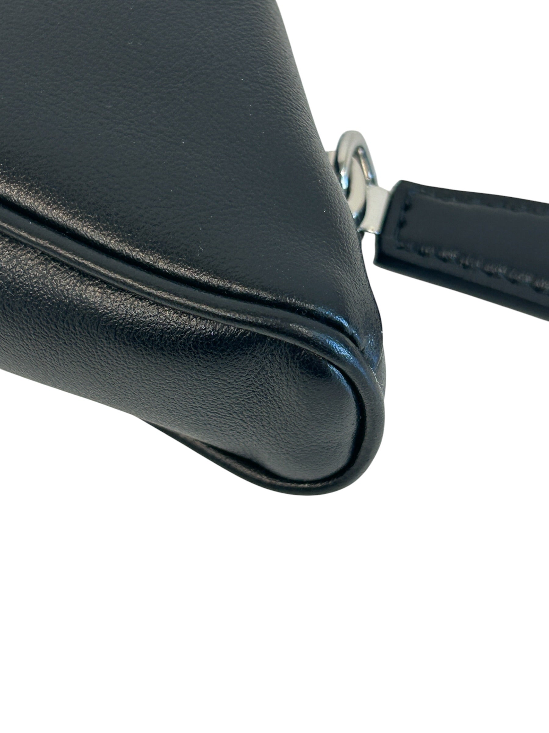Black Grace Lux Leather Triangle Pouch Bag