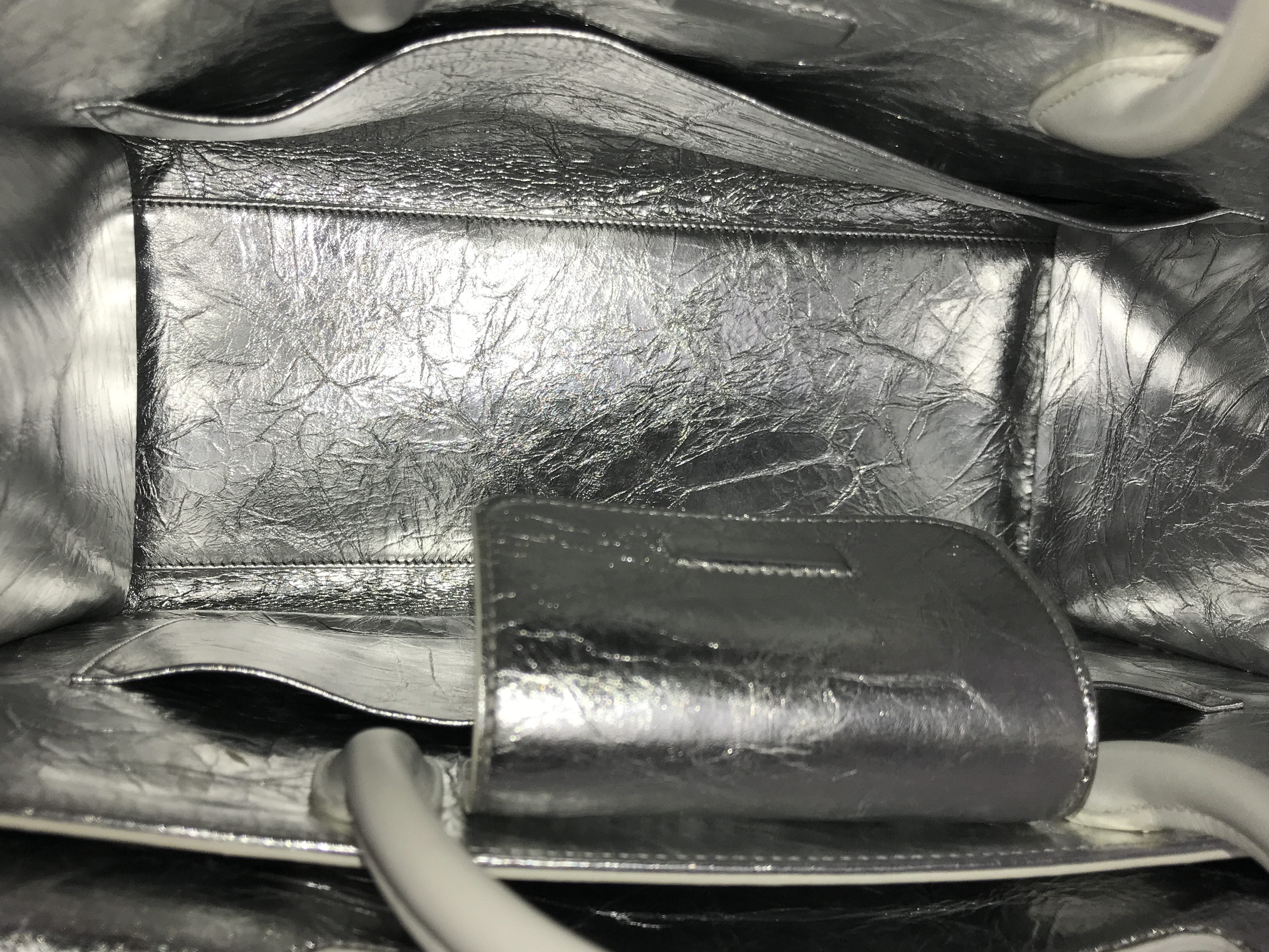 Silver Leather Large Diorever Bag W/SHW