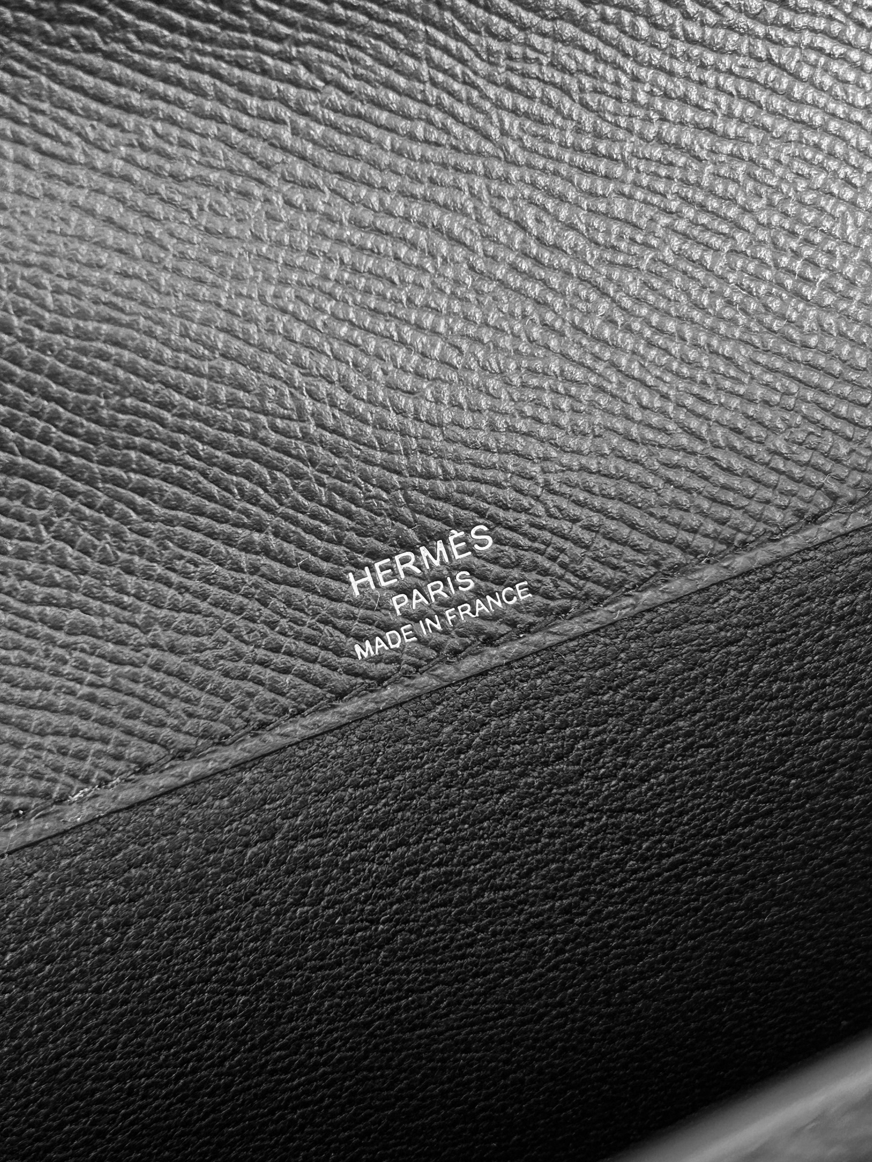 Black Epsom Leather Kelly Depeches 25 Clutch Bag w/PHW