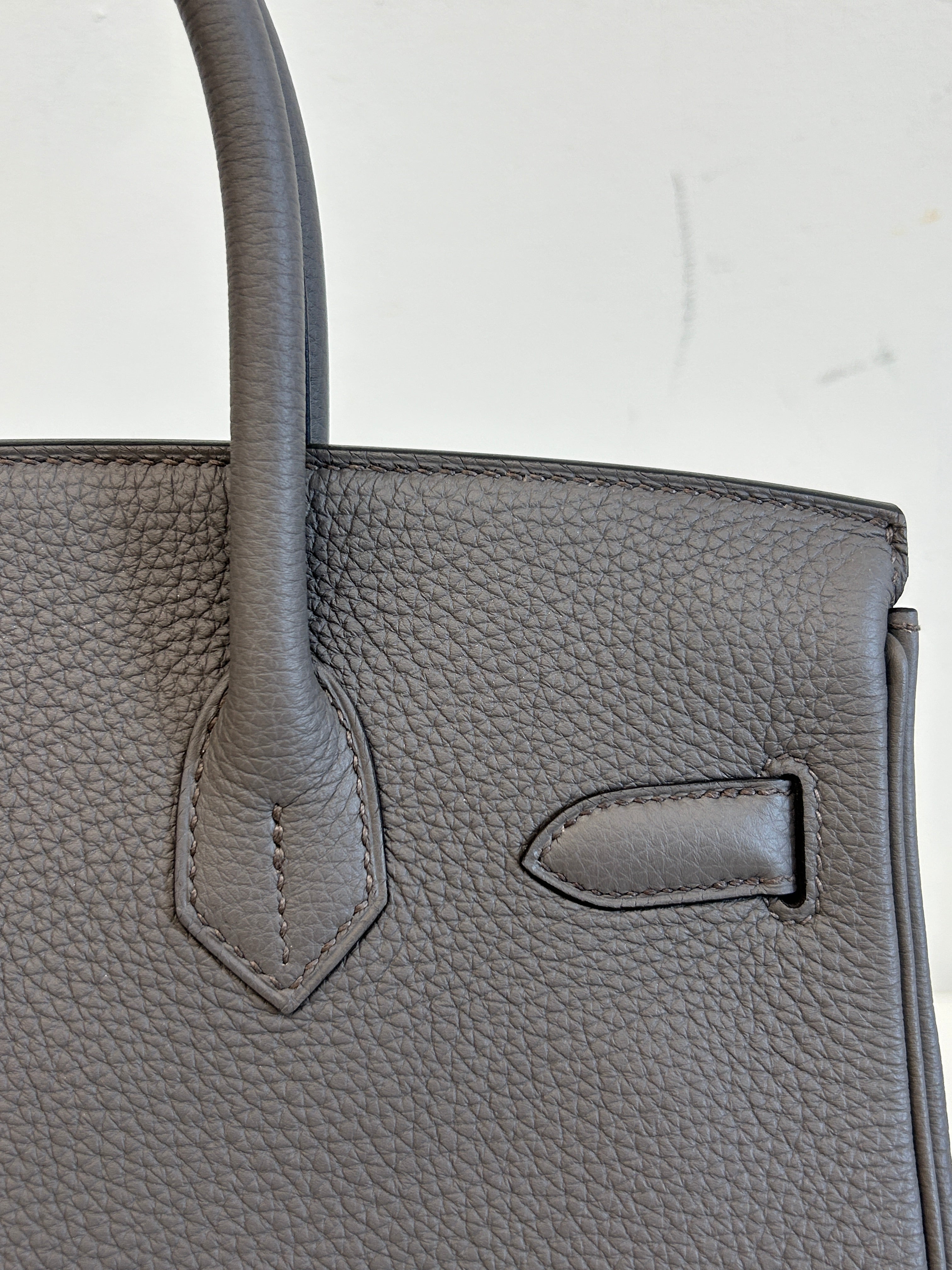 Hermes Etain Togo Leather Birkin 30 Bag w/PHW