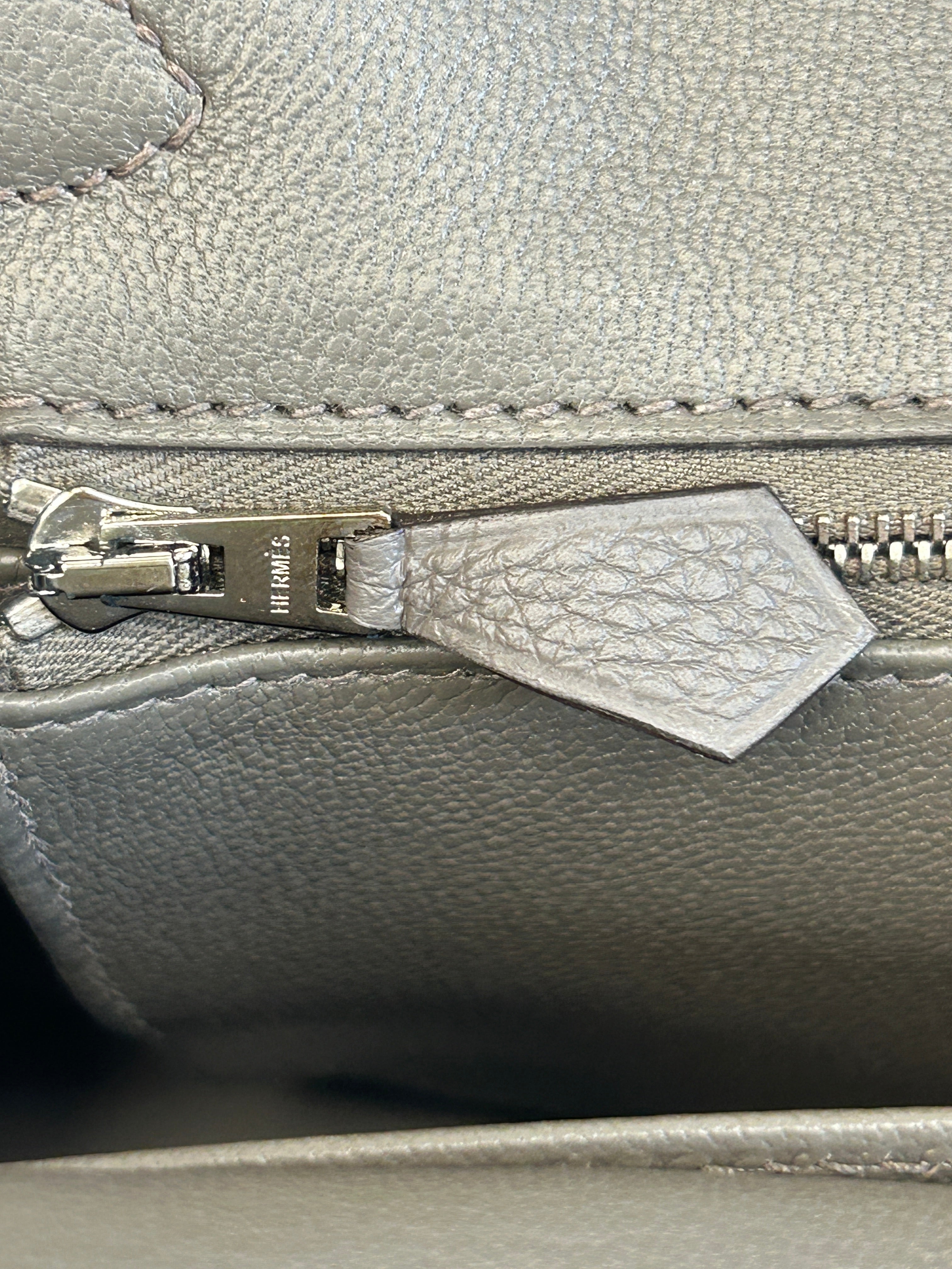 Hermes Etain Togo Leather Birkin 30 Bag w/PHW