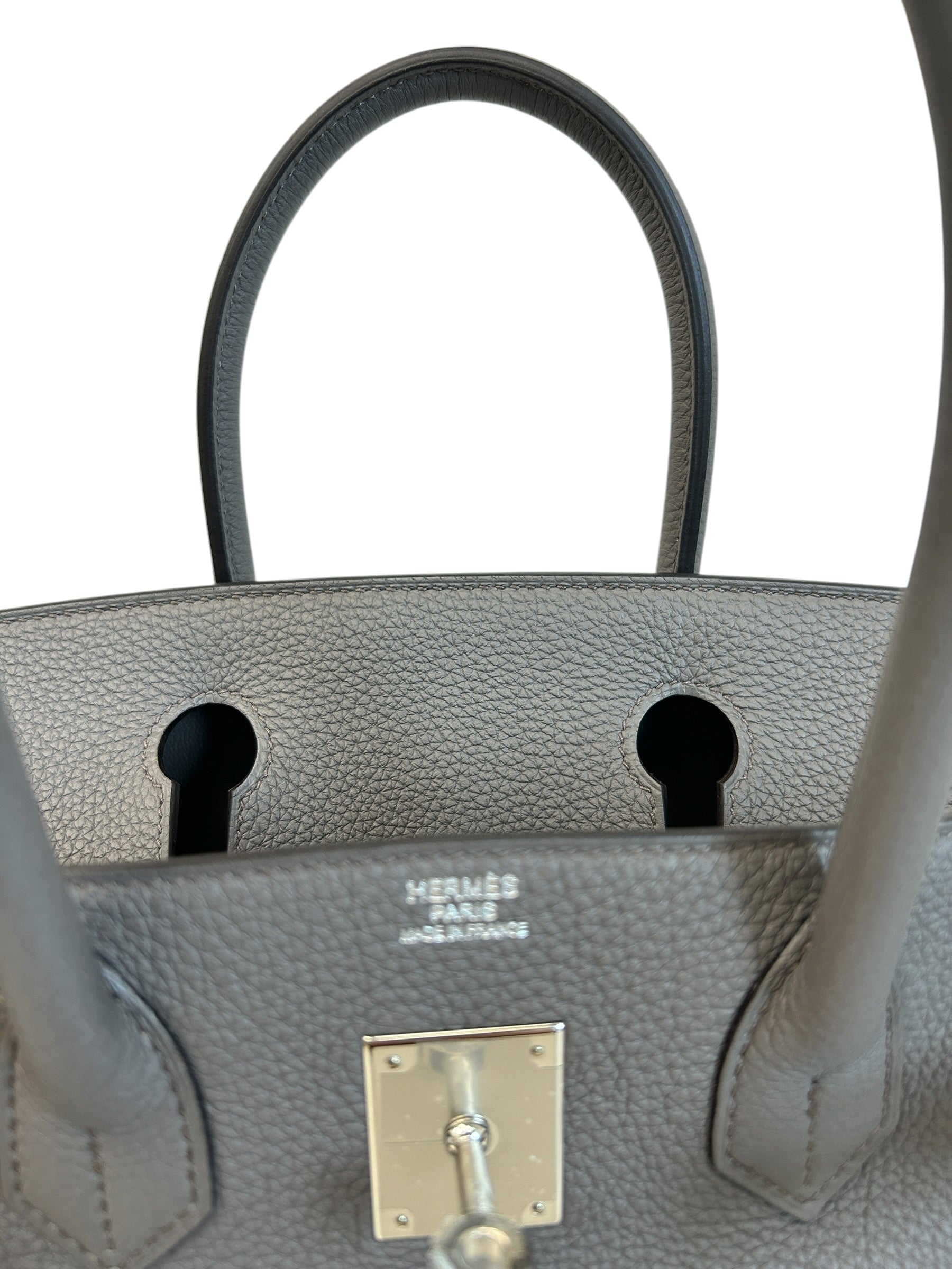 Hermes Etain Togo Leather Birkin 30 Bag w/PHW