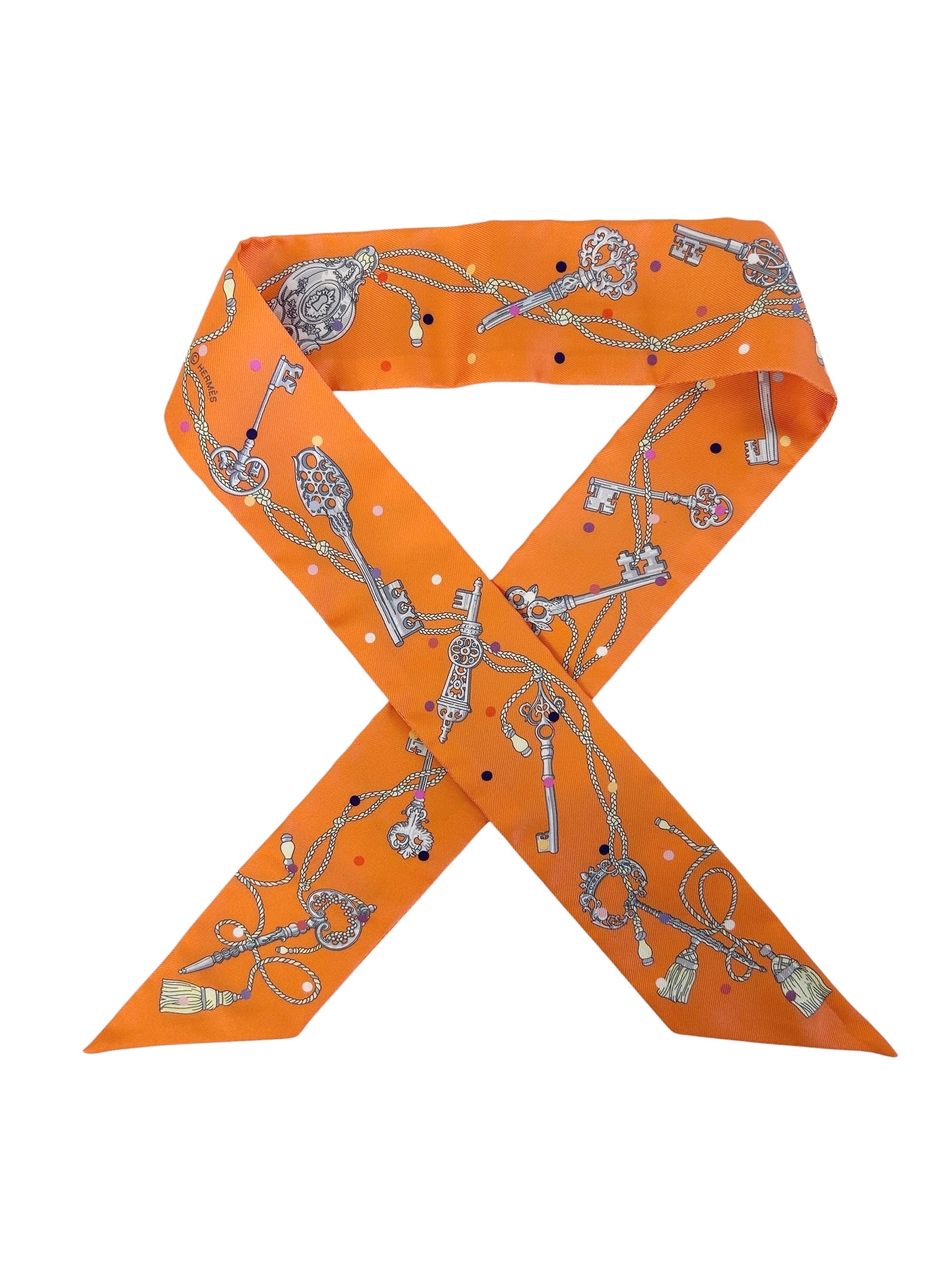 “Les Cles a Pois” Silk Twilly