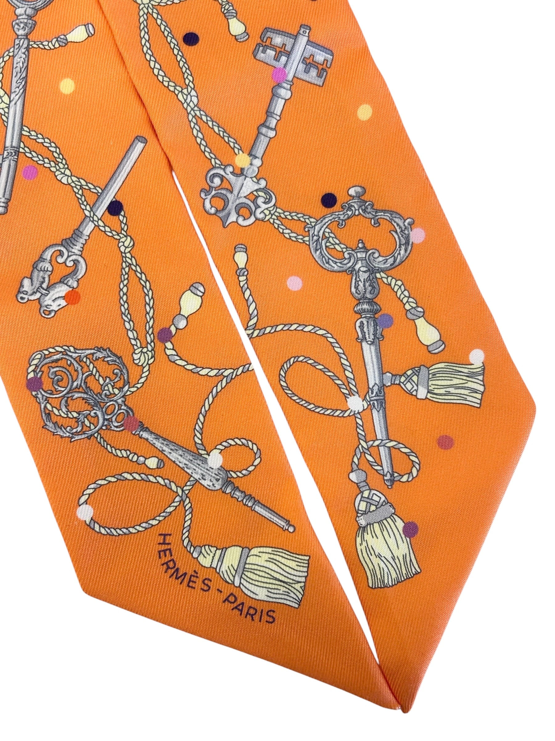 “Les Cles a Pois” Silk Twilly