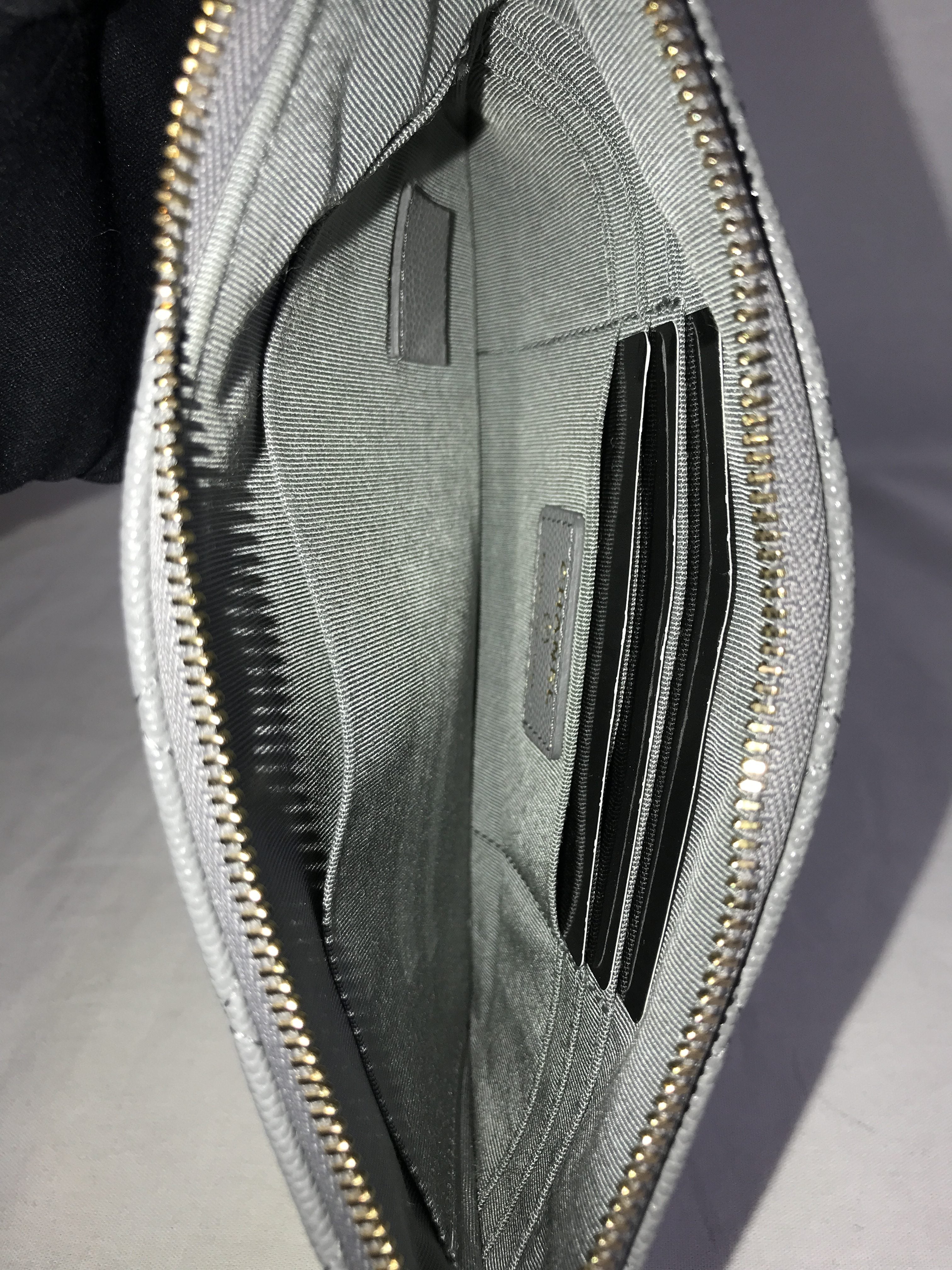 Grey 20C Quilted Caviar O-Pouch W/LGHW