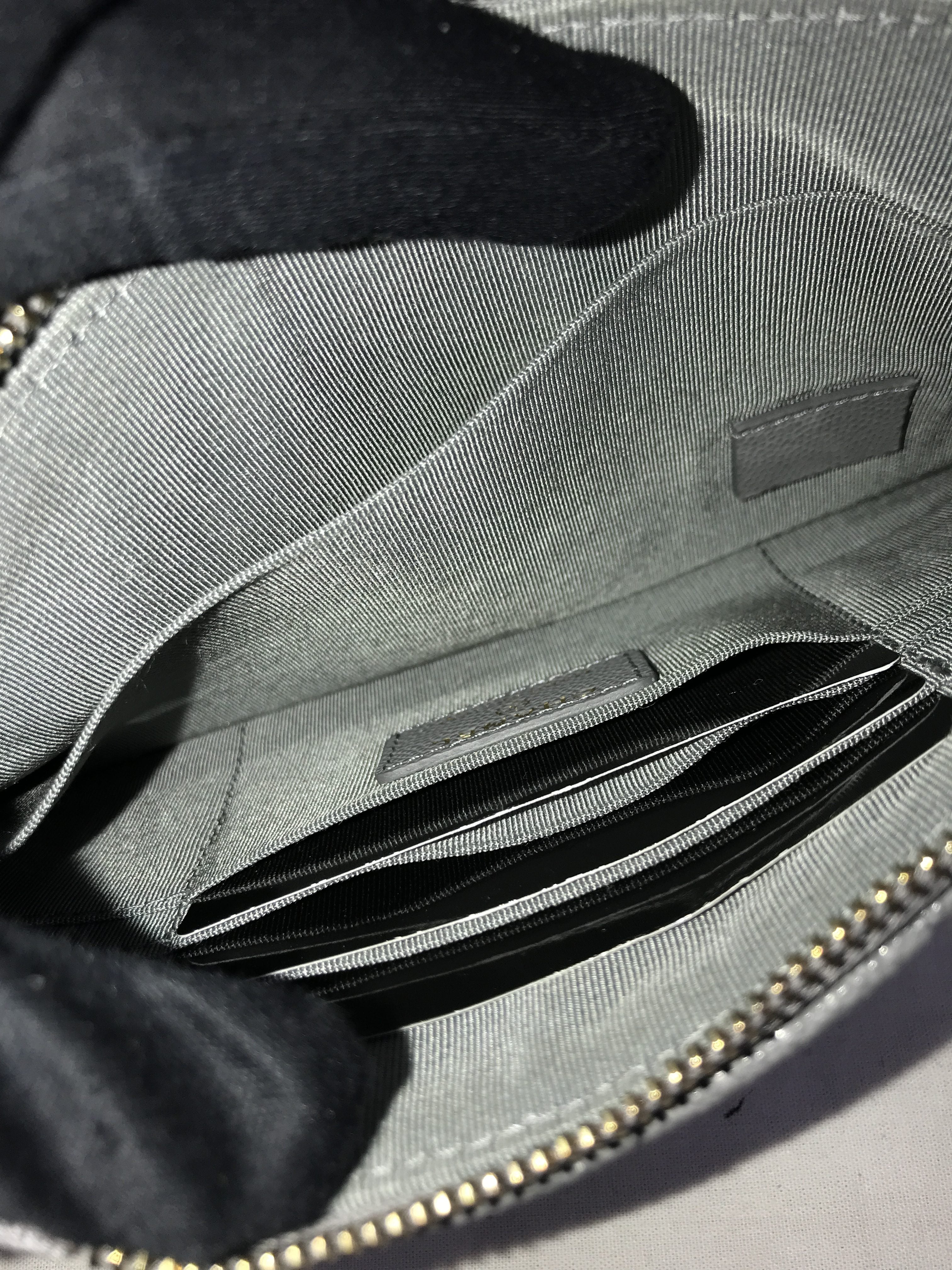 Grey 20C Quilted Caviar O-Pouch W/LGHW