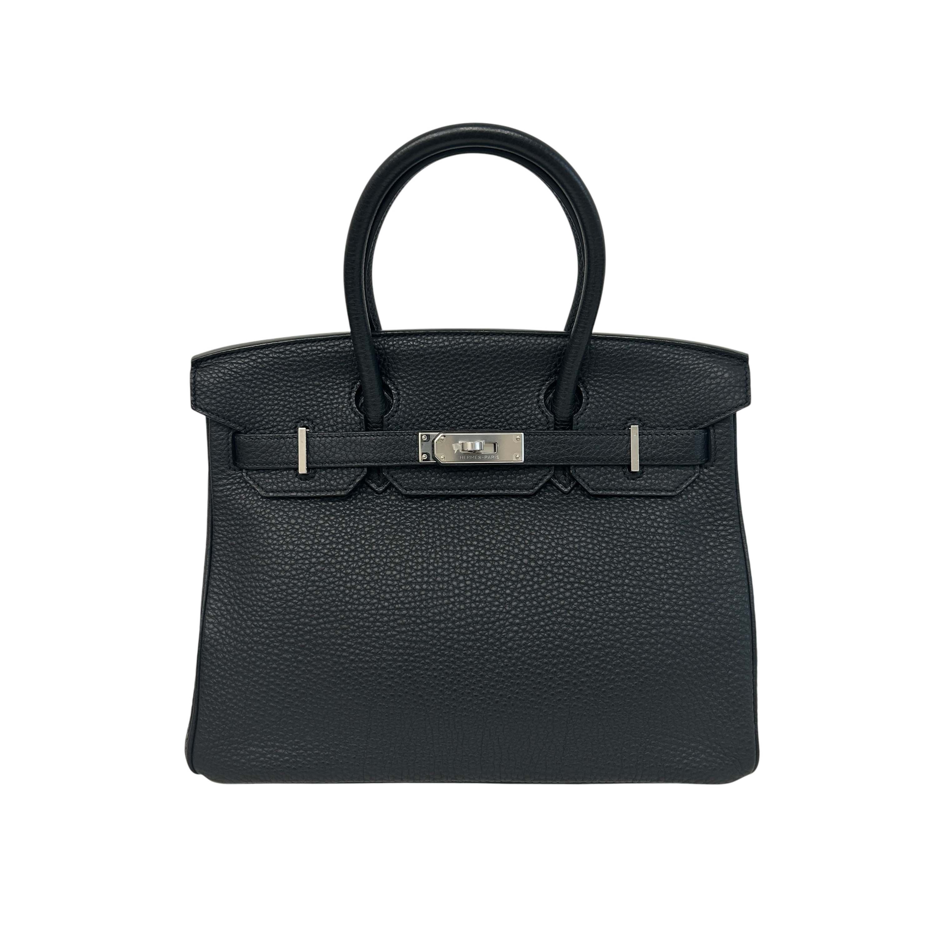 Black Clemence Leather Birkin 30 Bag w/PHW