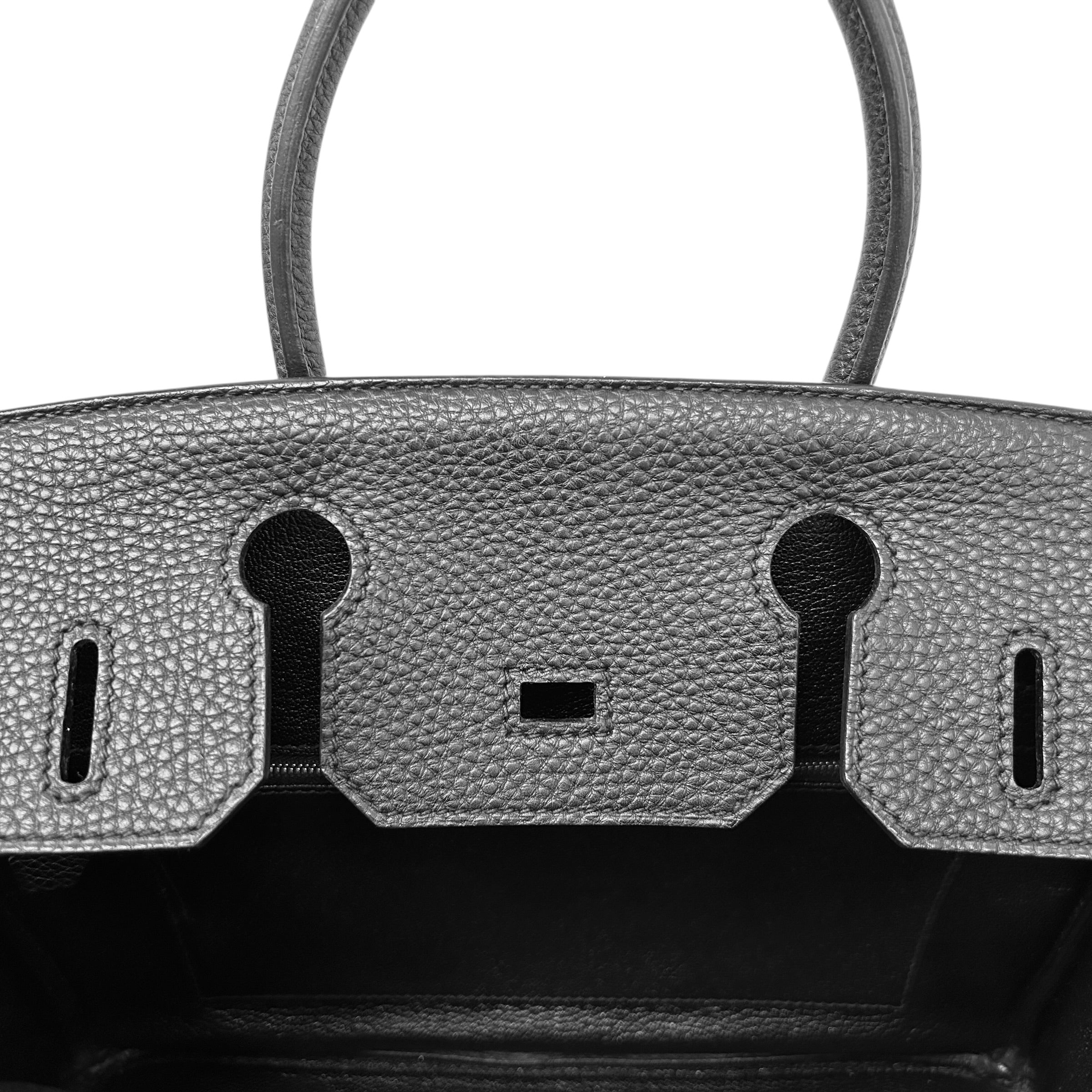 Black Clemence Leather Birkin 30 Bag w/PHW