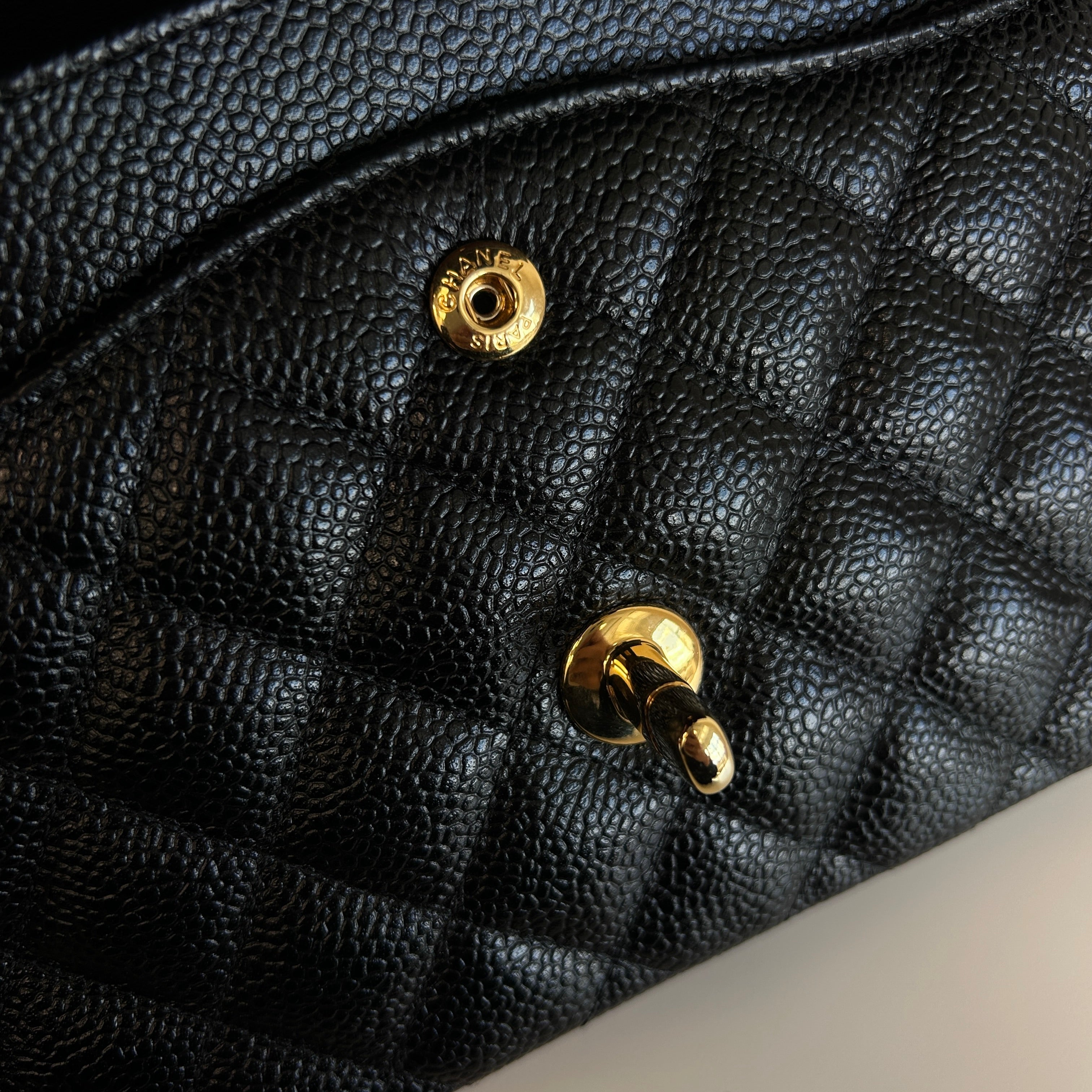 Black Caviar Classic Medium Double Flap Bag w/GHW