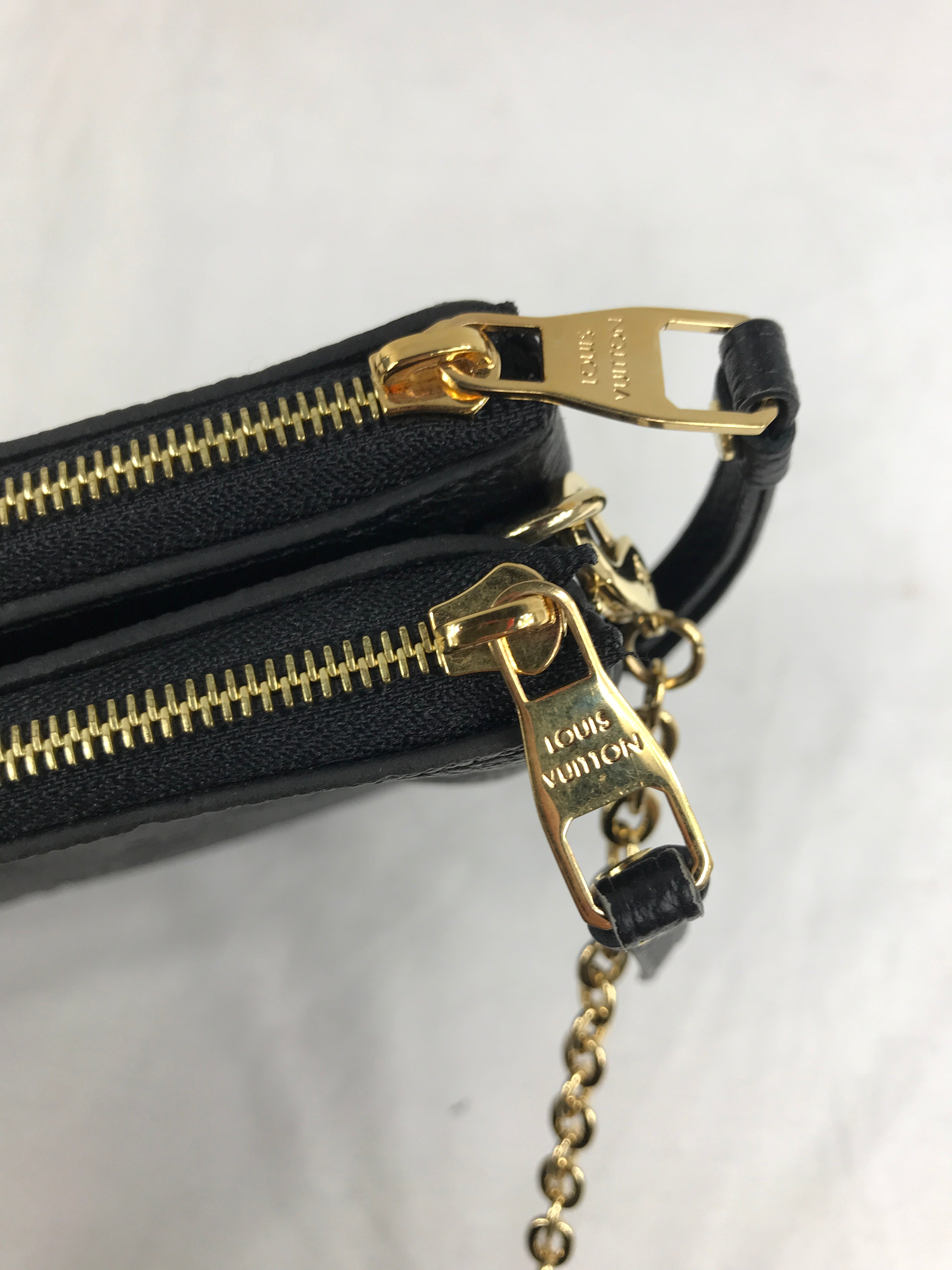 Black Monogram Empriente Leather Double Zip Pochette W/GHW
