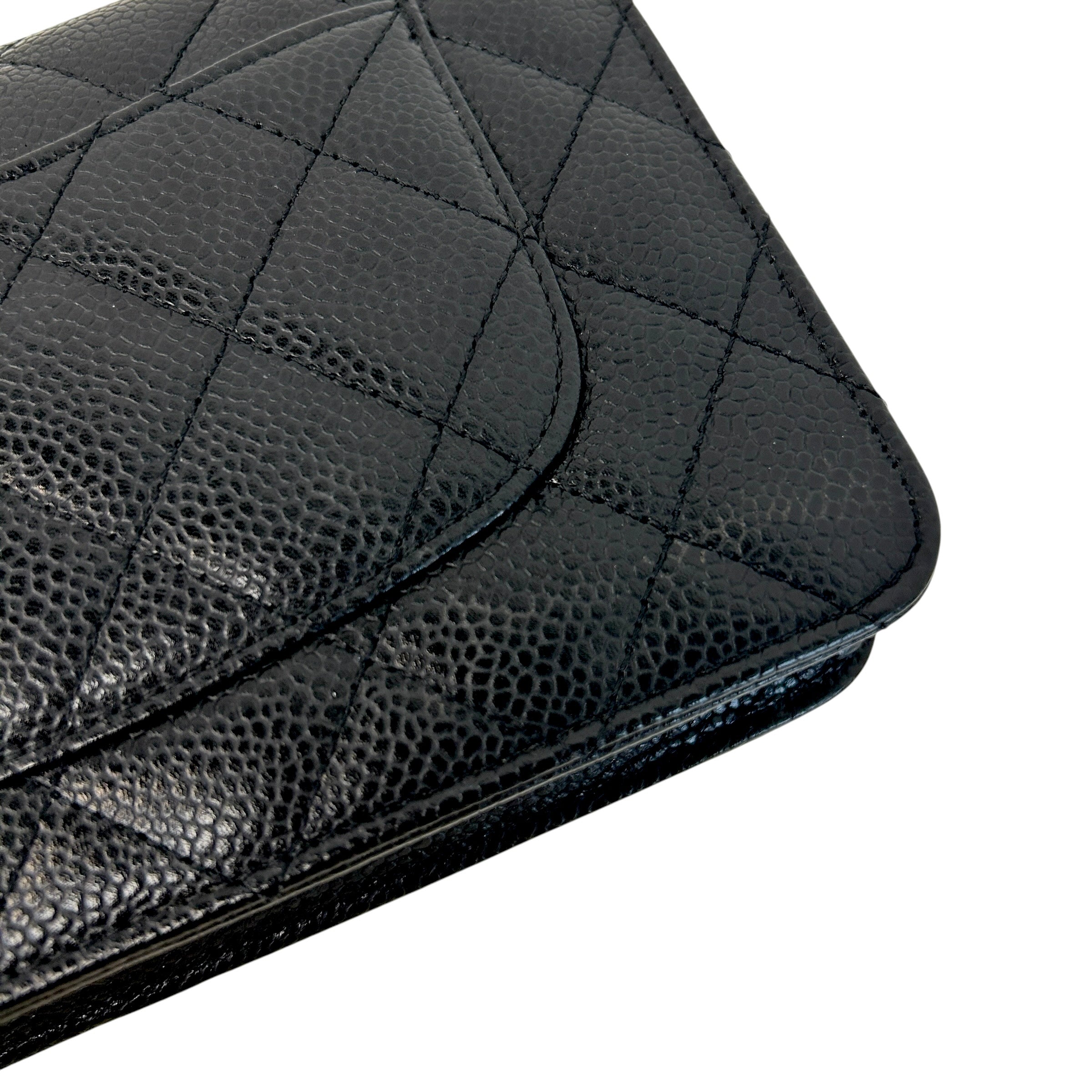 Black Caviar Quilted Classics Wallet On Chain WOC w/GHW