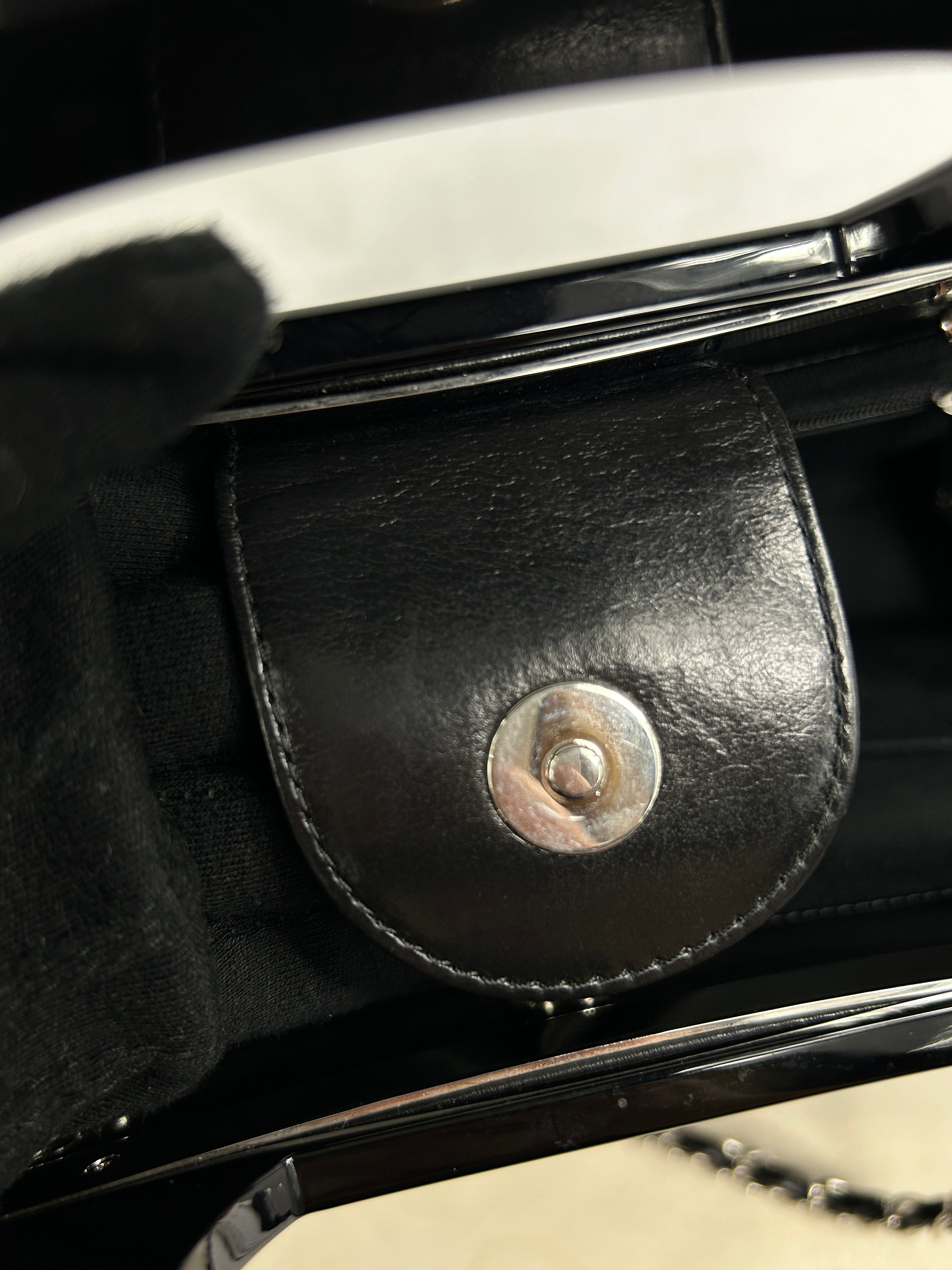 Black Quilted Glazed Calfskin Leather Supermarket Large CC Delivery Tote W/SHW
