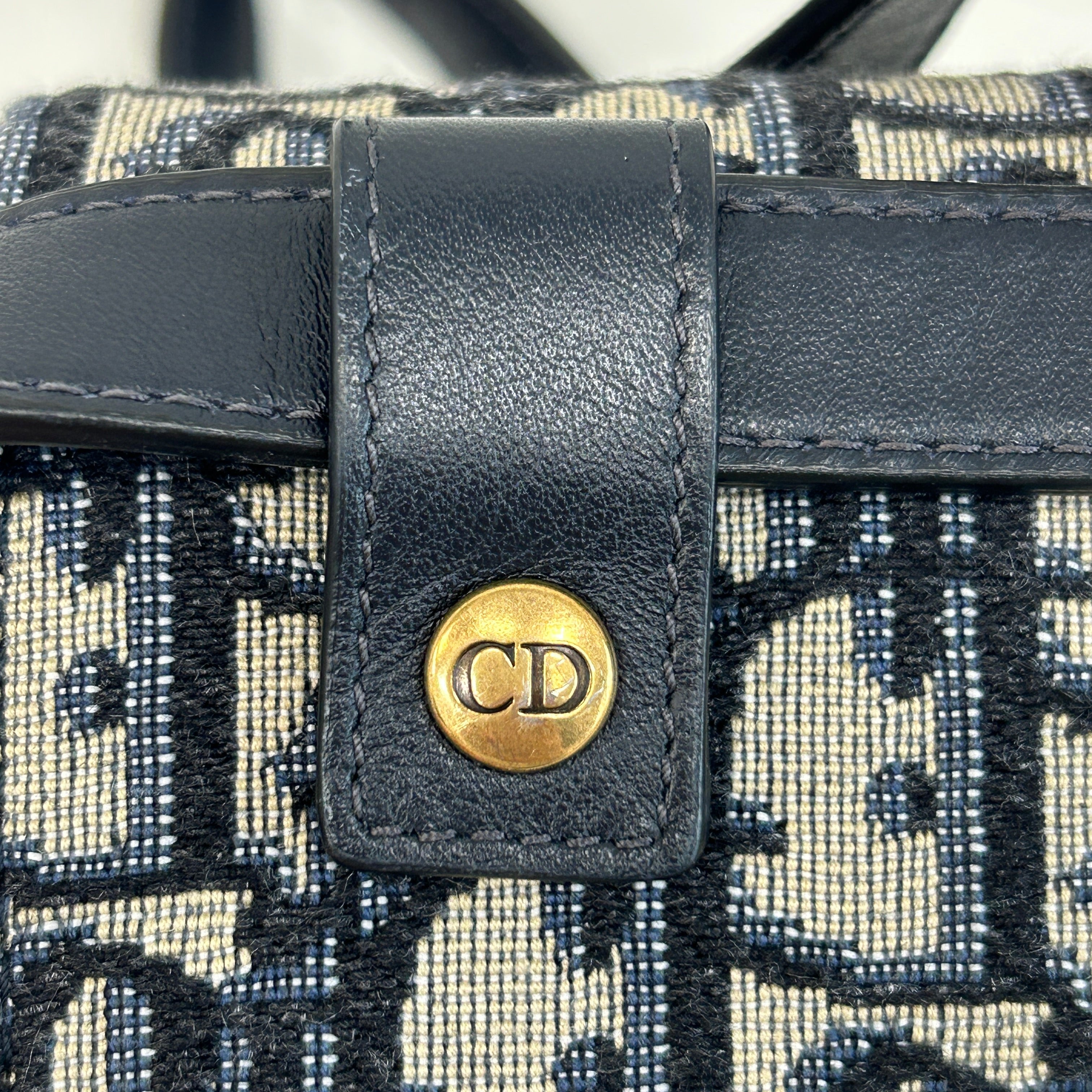 Blue Oblique Saddle Belt Bag w/GHW