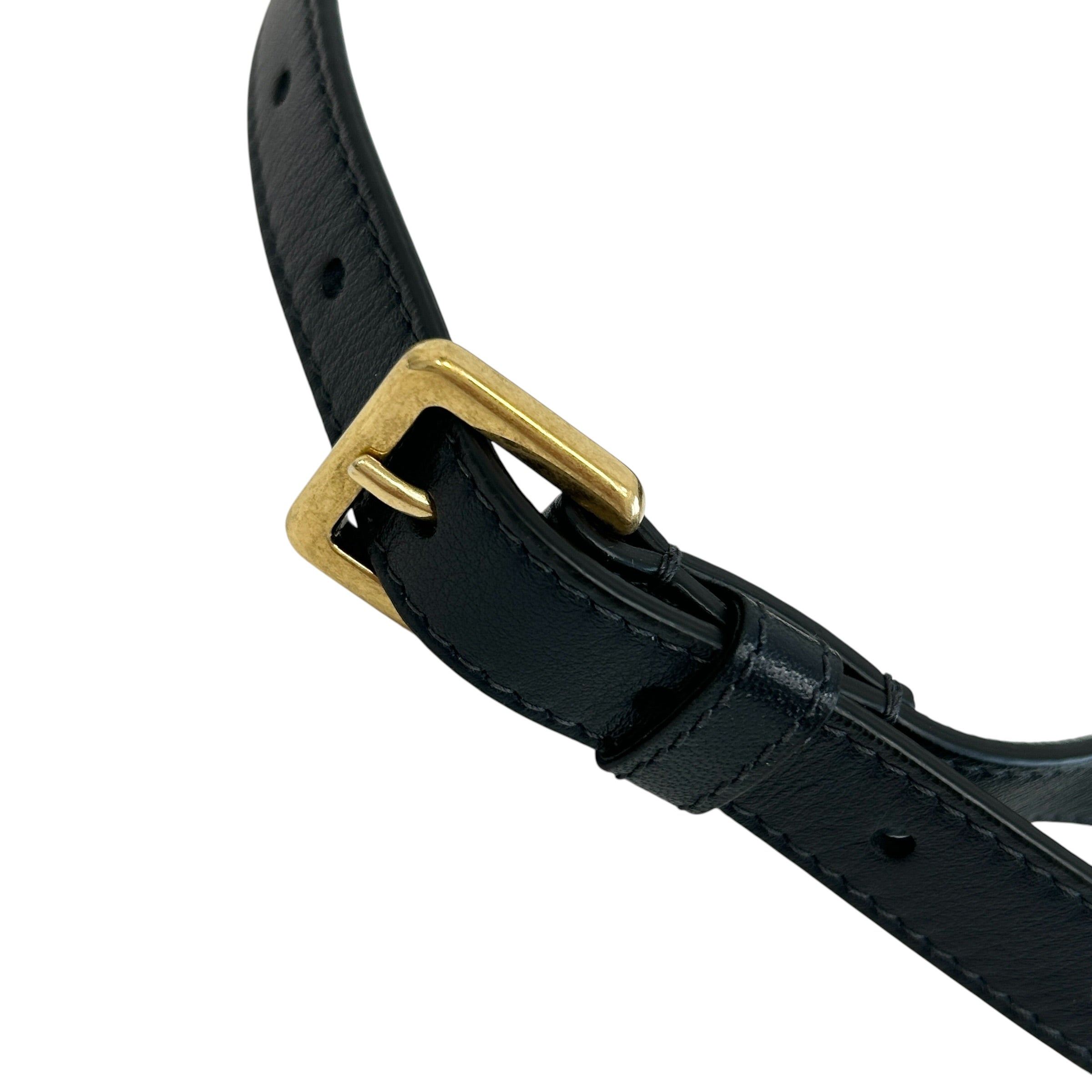 Blue Oblique Saddle Belt Bag w/GHW