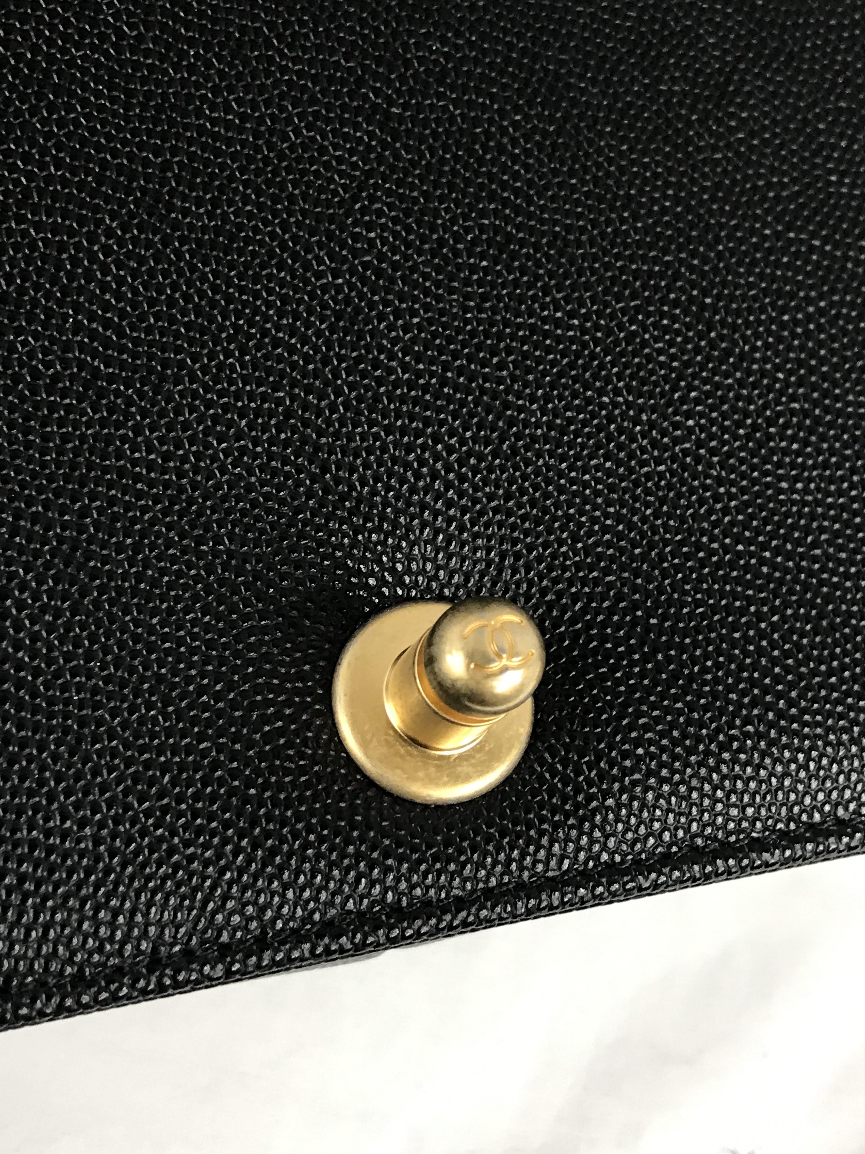 Black Caviar Quilted Large Boy Bag W/AGHW