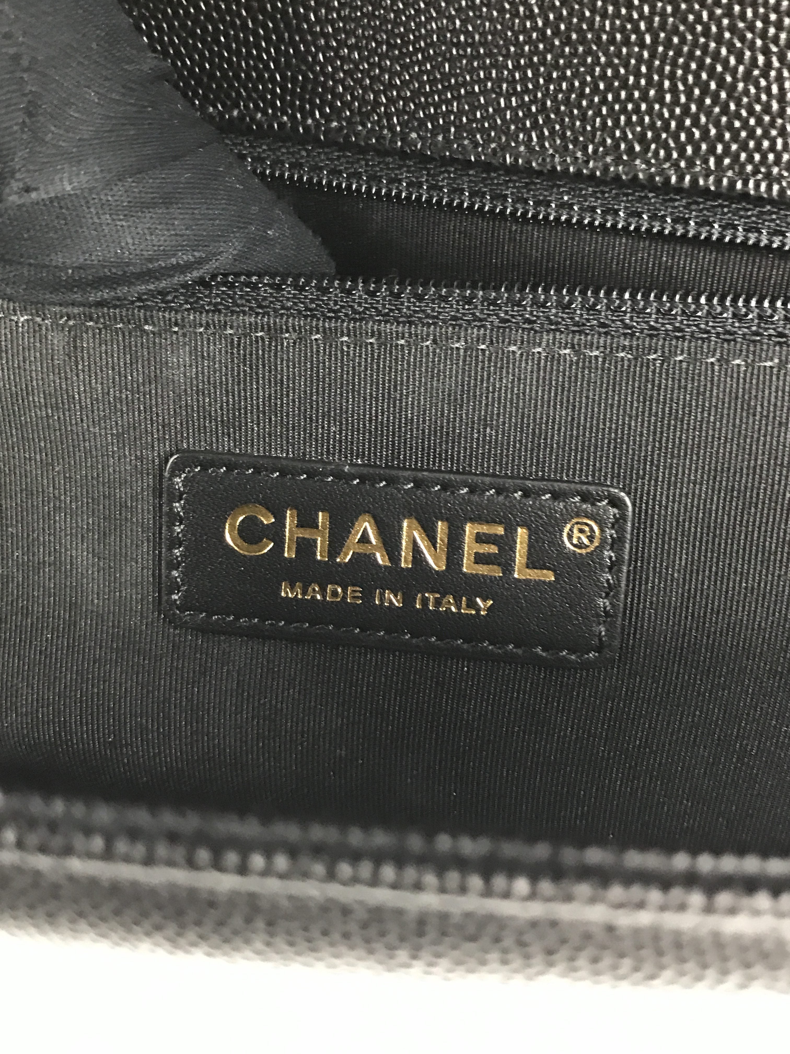 Black Caviar Quilted Large Boy Bag W/AGHW