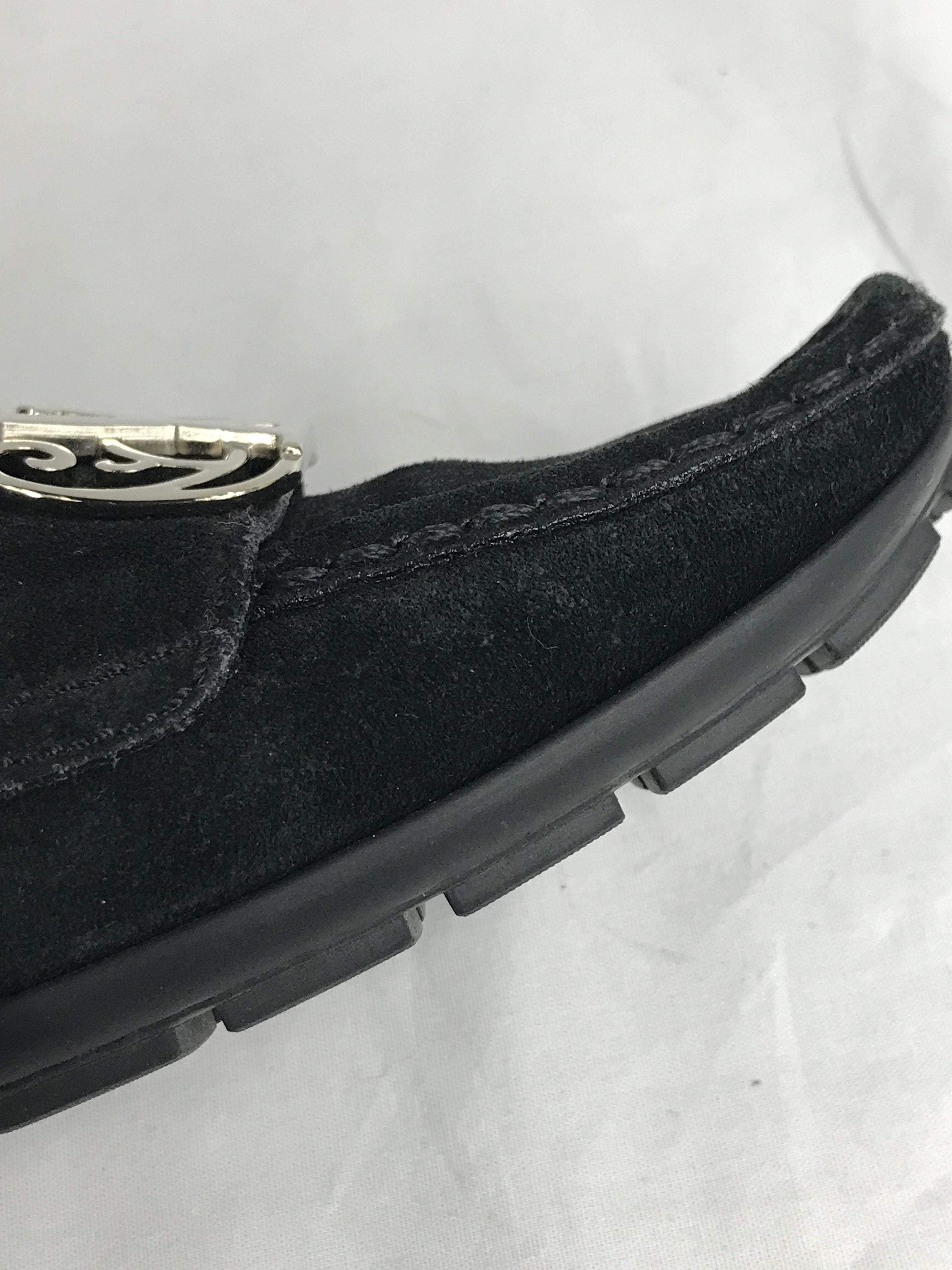 Monogram Black Suede Drivers Loafers W/SHW