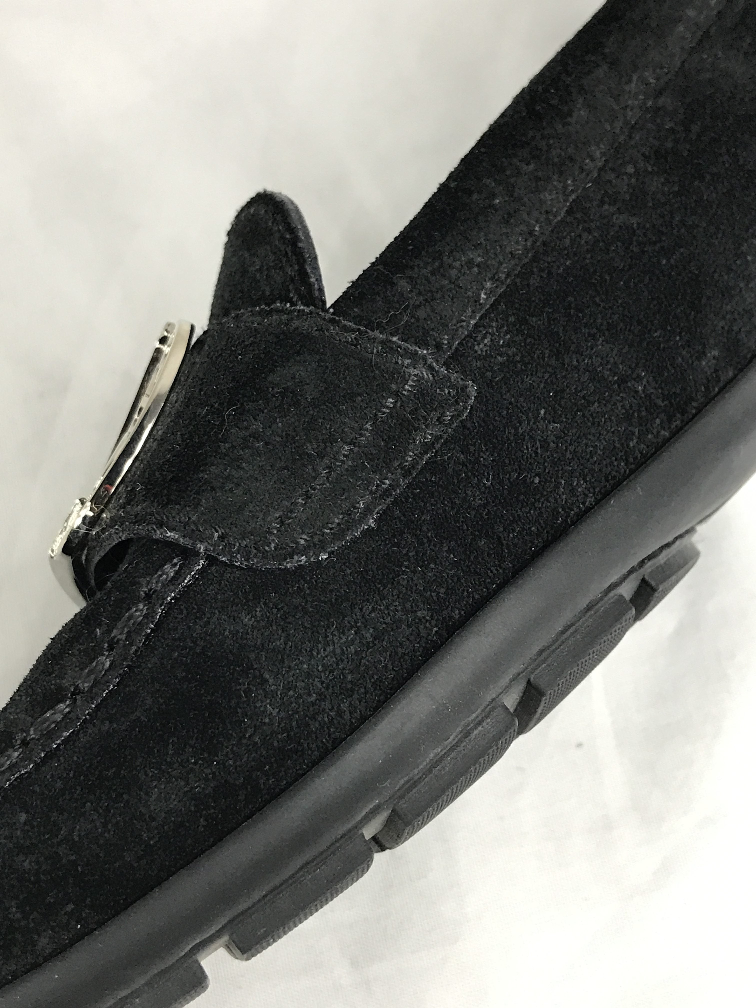 Monogram Black Suede Drivers Loafers W/SHW