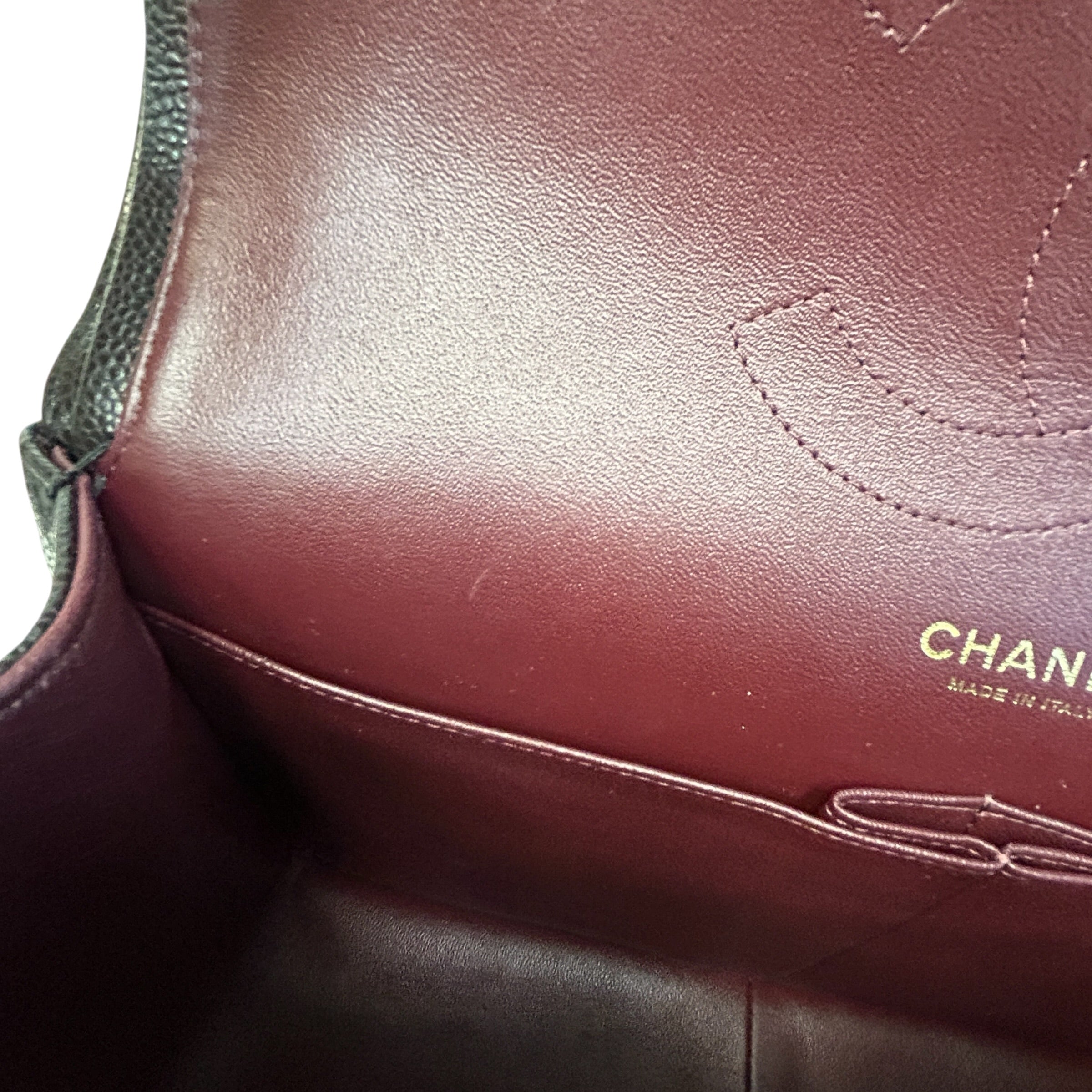 Black Caviar Leather Classic Jumbo Double Flap Bag w/GHW