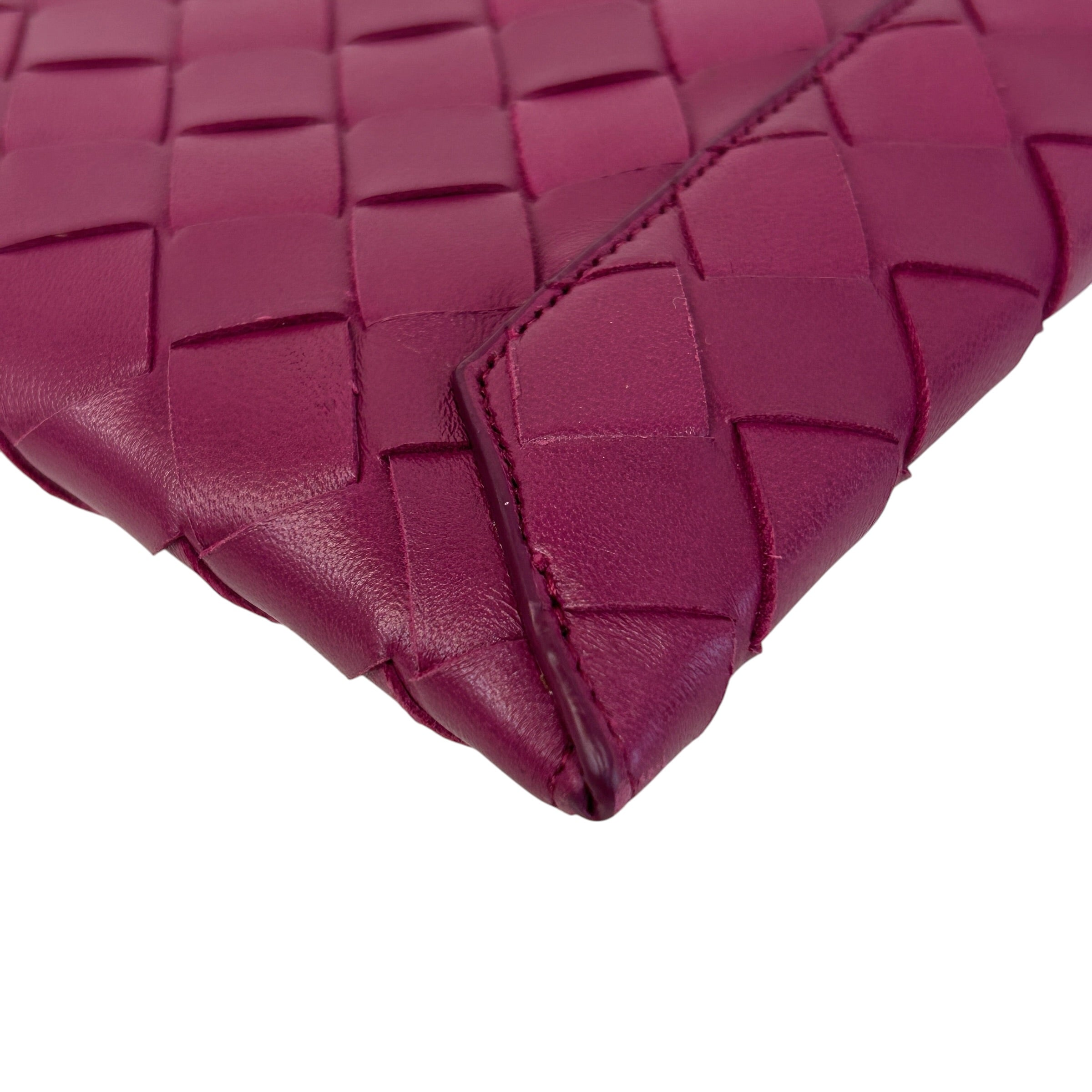 Purple Nappa Intrecciato Flap Pouch