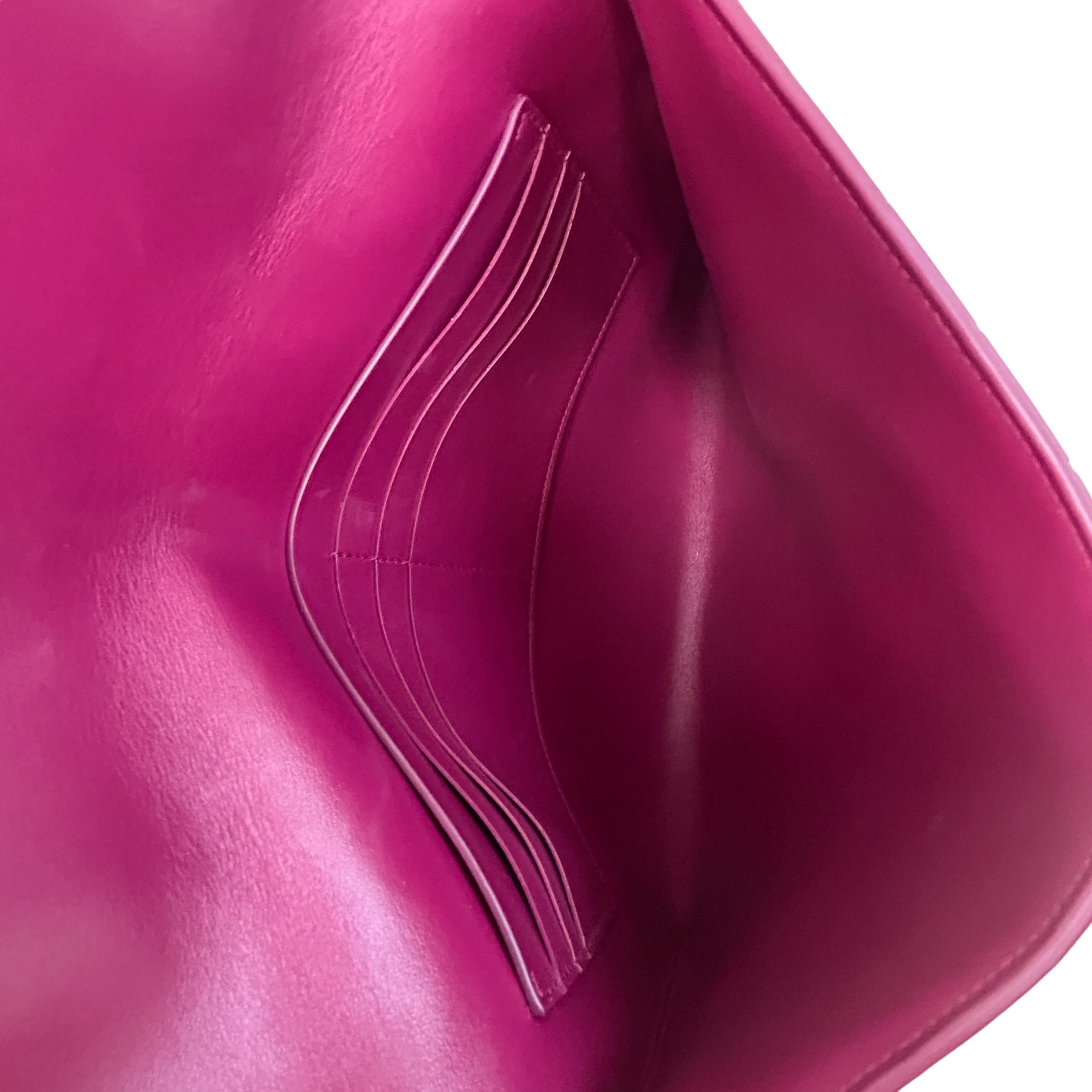 Purple Nappa Intrecciato Flap Pouch
