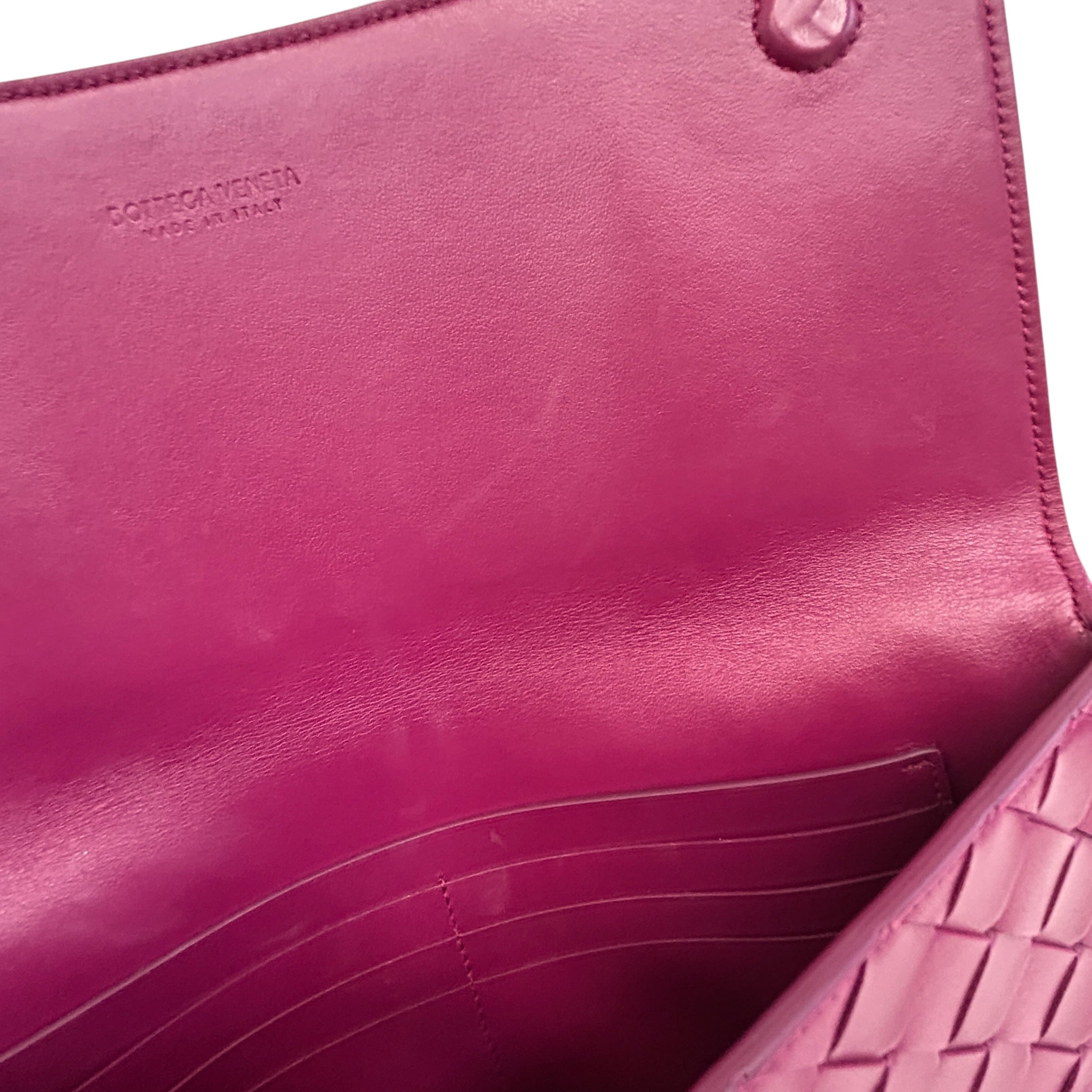 Purple Nappa Intrecciato Flap Pouch