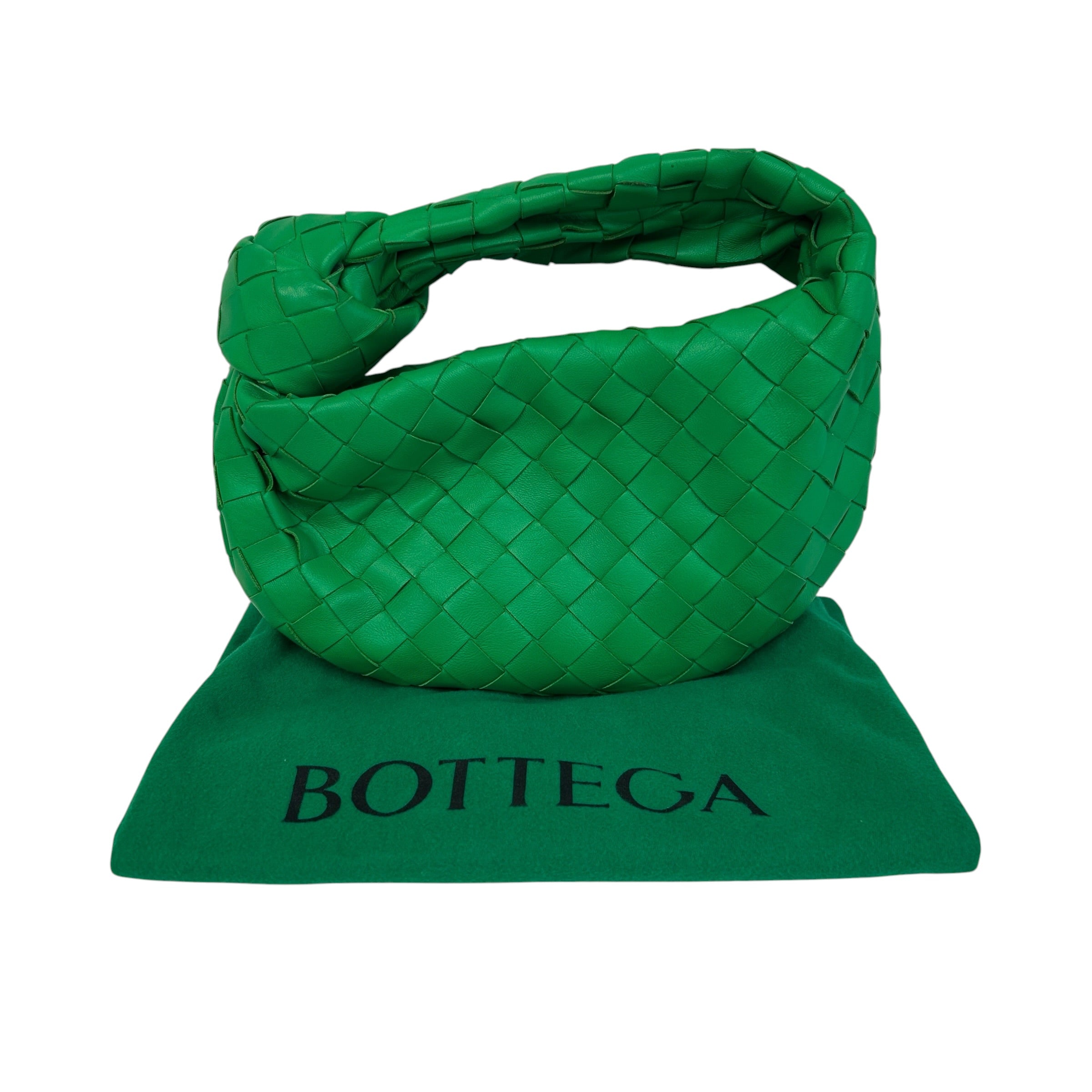Parakeet Green Intrecciato Woven Nappa Leather Mini Jodie Bag